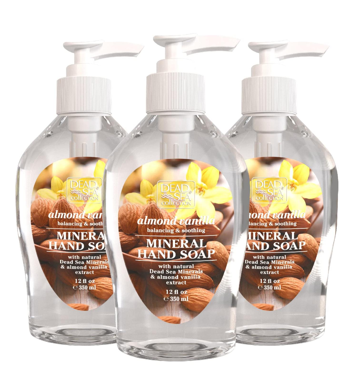 Dead Sea Collection Almond Vanilla Hand Soap - Pack of 3 - 12 Fl. Oz. Each - Gentle Liquid Hand Soap for All Skin Types - Buy Online on GoSupps.com