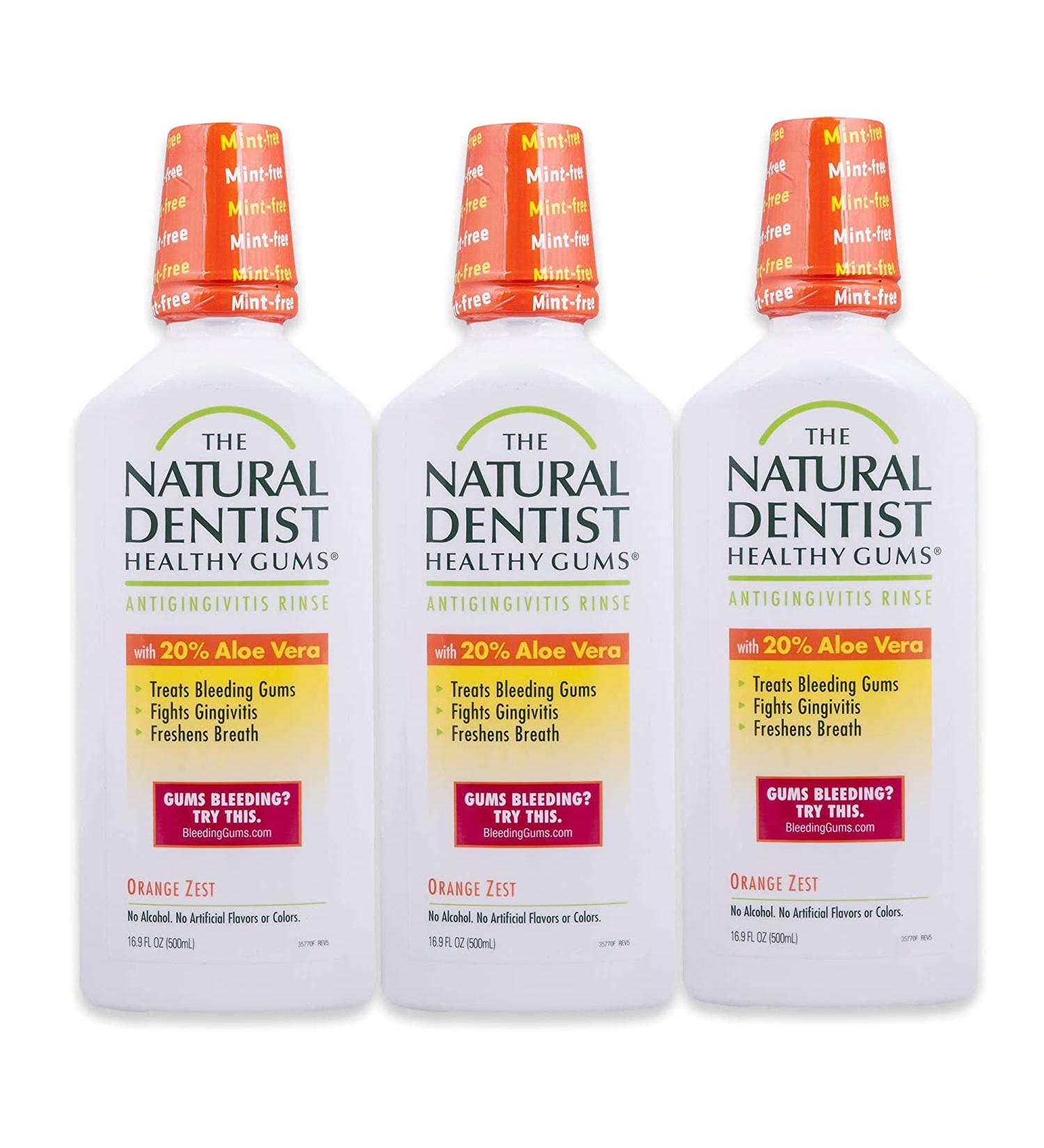 The Natural Dentist Healthy Gums Mouthwash Orange Zest 16.9oz Bottle - Pack of 3 - Buy Online on GoSupps.com