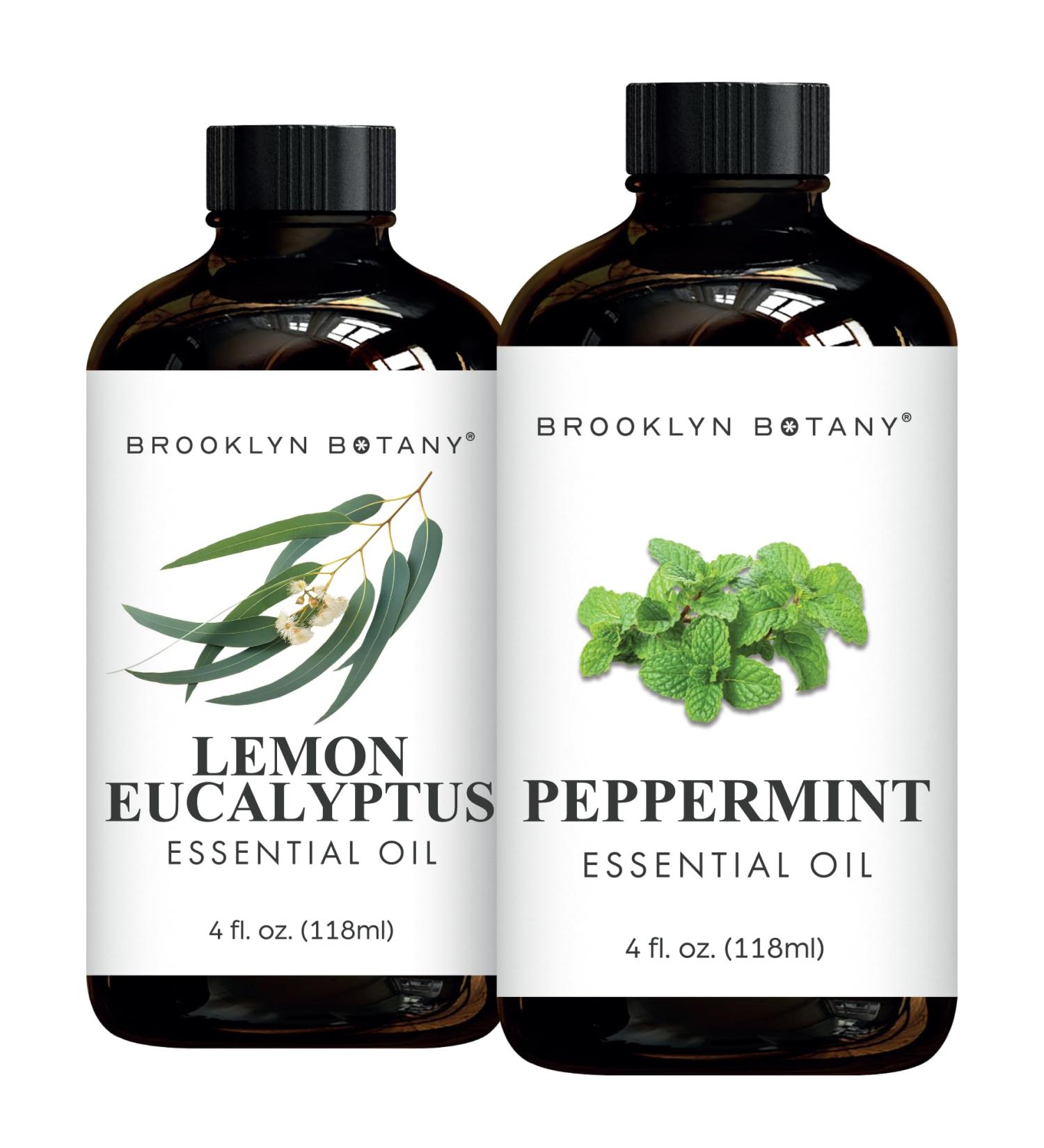 Brooklyn Botany Lemon Eucalyptus & Peppermint Essential Oils 4 Fl Oz (Pack of 2) 100% Pure & Natural Cool & Energizing Aromatherapy Blend - Buy Online on GoSupps.com