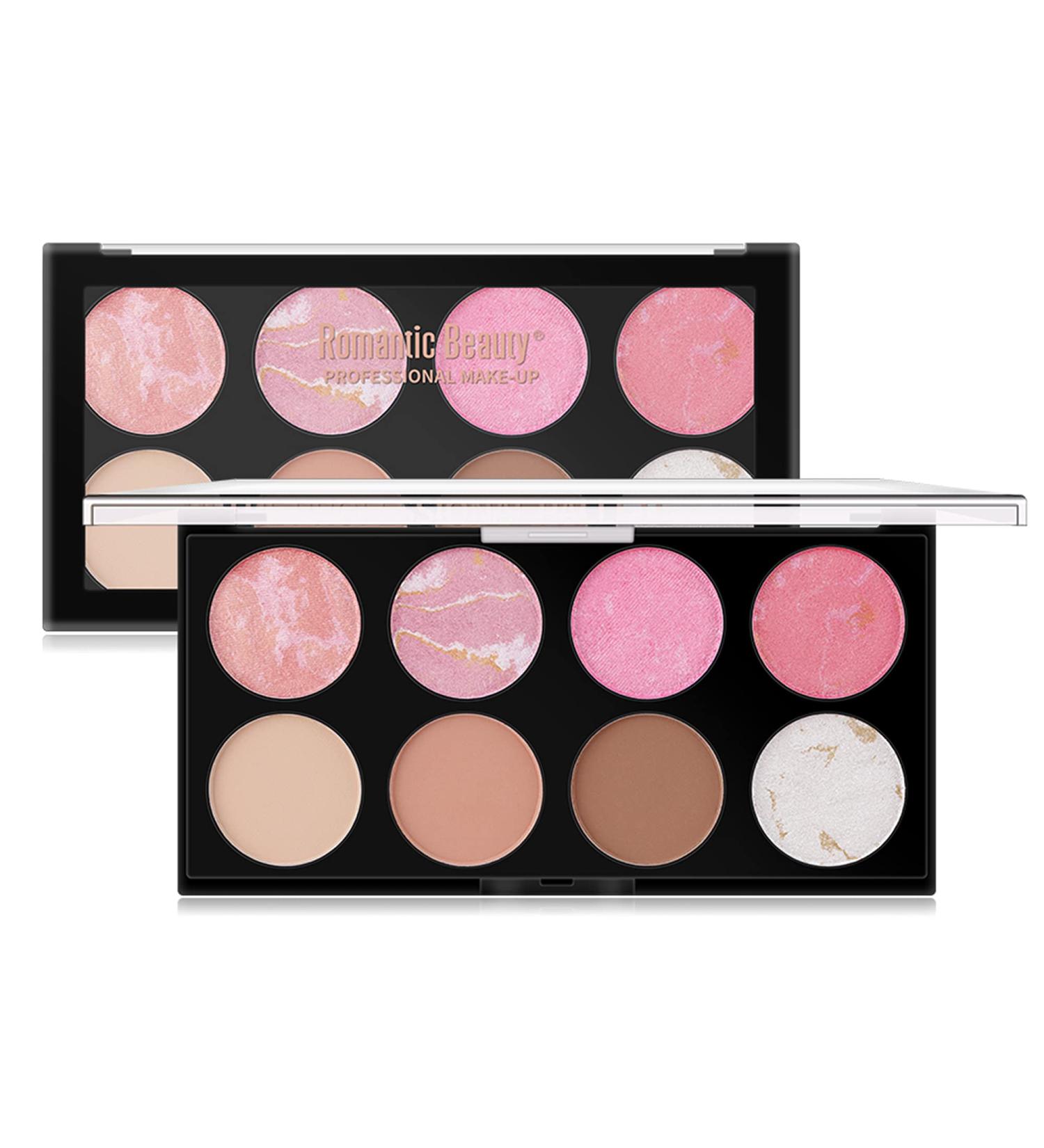 DELISOUL 8 Colors Blush Palette - Contour, Highlighter & Peach Pink Face Blush | Professional Shimmer Foundation Powder - Buy Online on GoSupps.com