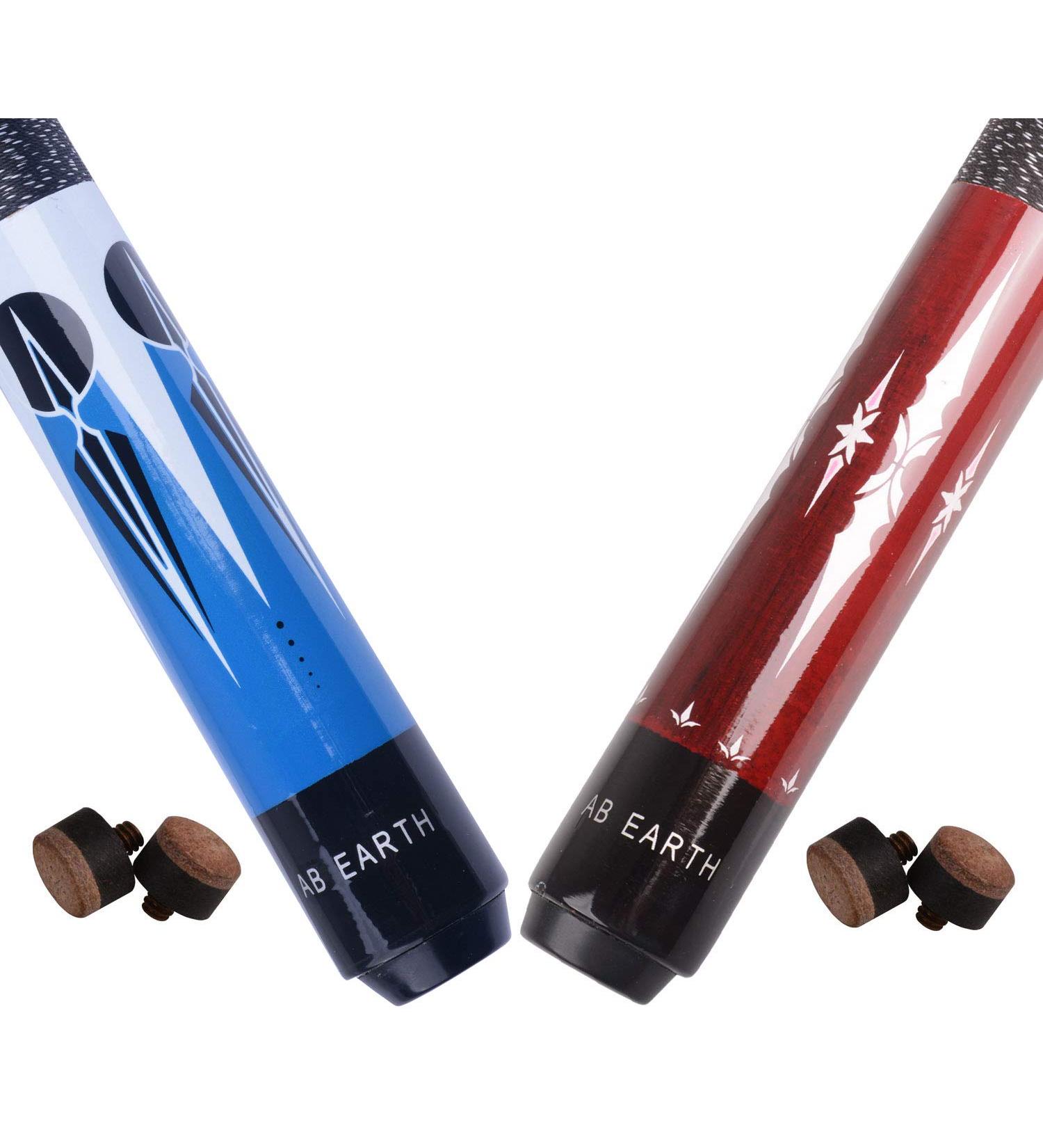 AB Earth 2-Piece Pool Cues 58 Inches American Billiard Screw-on Tips Cue House Bar Pool Stick Set 2 Screw-on Tips - Buy Online on GoSupps.com