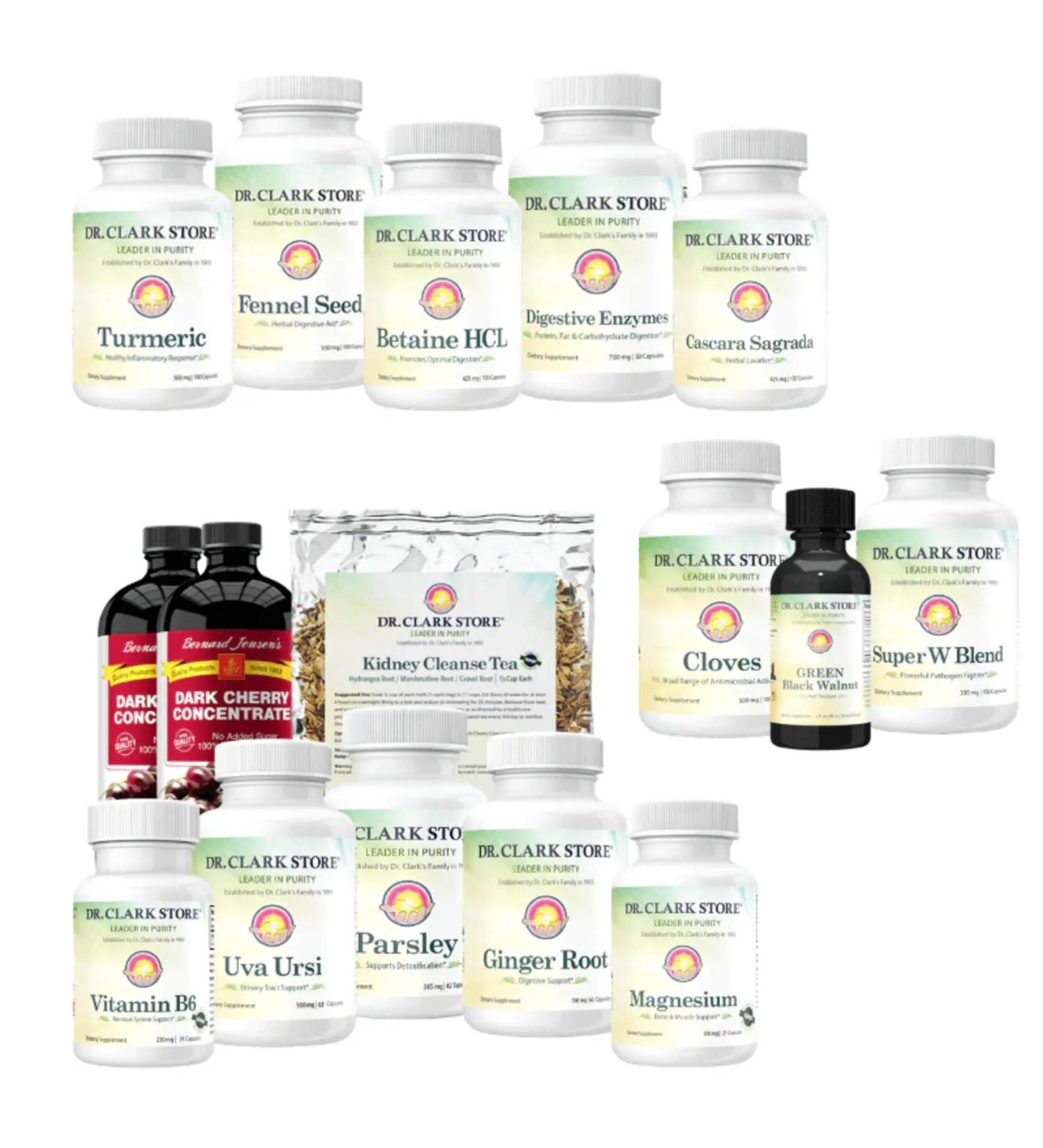 Dr. Clark 3-in-1 Kit Digestive Aid, ParaCleanse & Kidney Health, Supports Gut & Organ Health - Buy Online on GoSupps.com