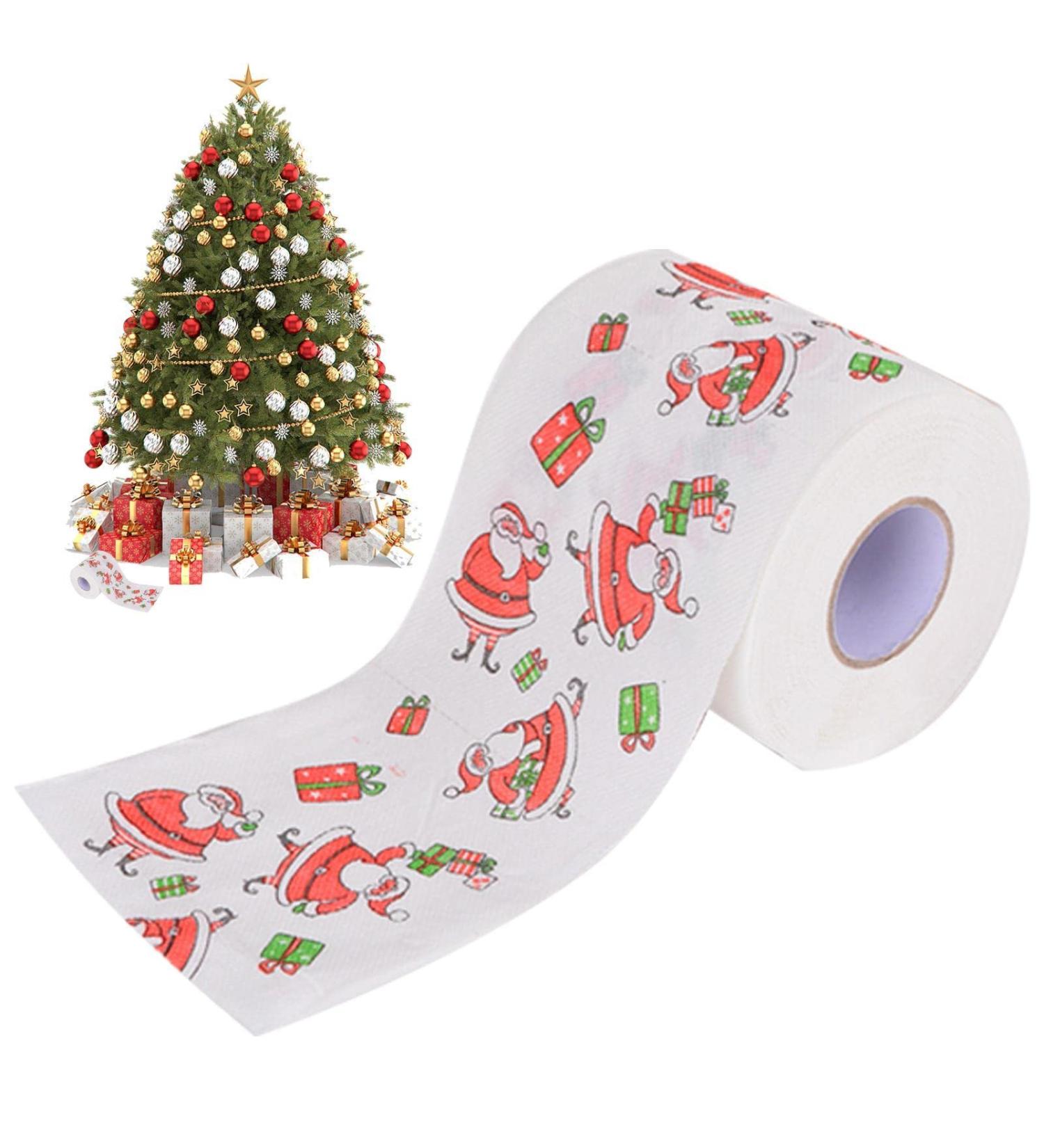 Christmas Toilet Paper Roll | Funny Christmas Novelty Design Toilet Paper - Christmas Home Decor Decorative Bathroom Scarves Party Supplies Generic Christmas Gift Box - Buy Online on GoSupps.com