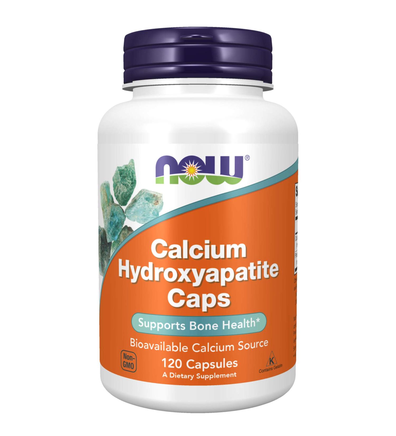 NOW Calcium Hydroxyapatite Caps - 120 Capsules, Bone Health Support - Buy Online on GoSupps.com