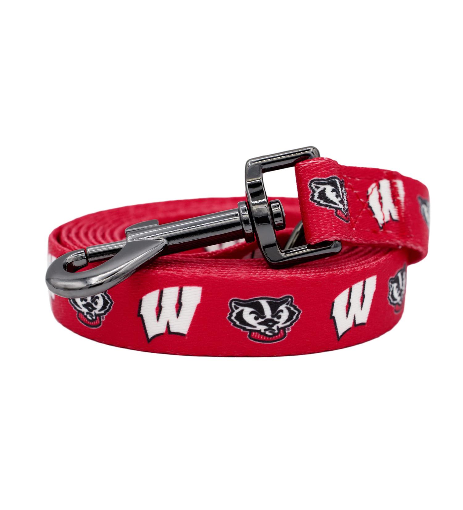 Officially Licensed Wisconsin Badgers Collars and Leashes | Fits All Pets! - 6 Foot Leash - Buy Online on GoSupps.com