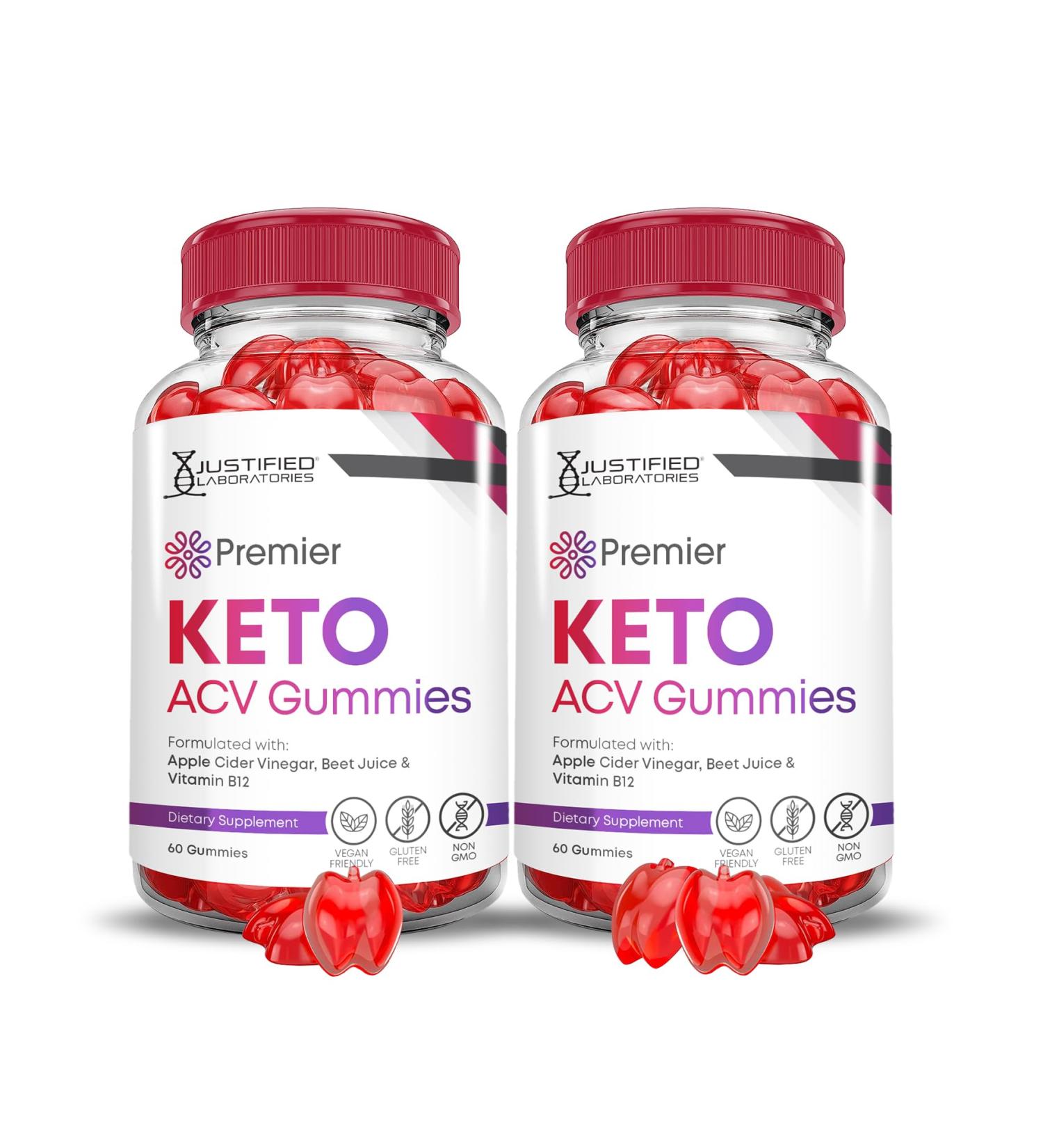 Buy 2 Pack Premier Keto ACV Gummies | 1000MG Apple Cider Vinegar with Pomegranate & Beet Juice | Vegan Non-GMO 120 Gummies - Buy Online on GoSupps.com