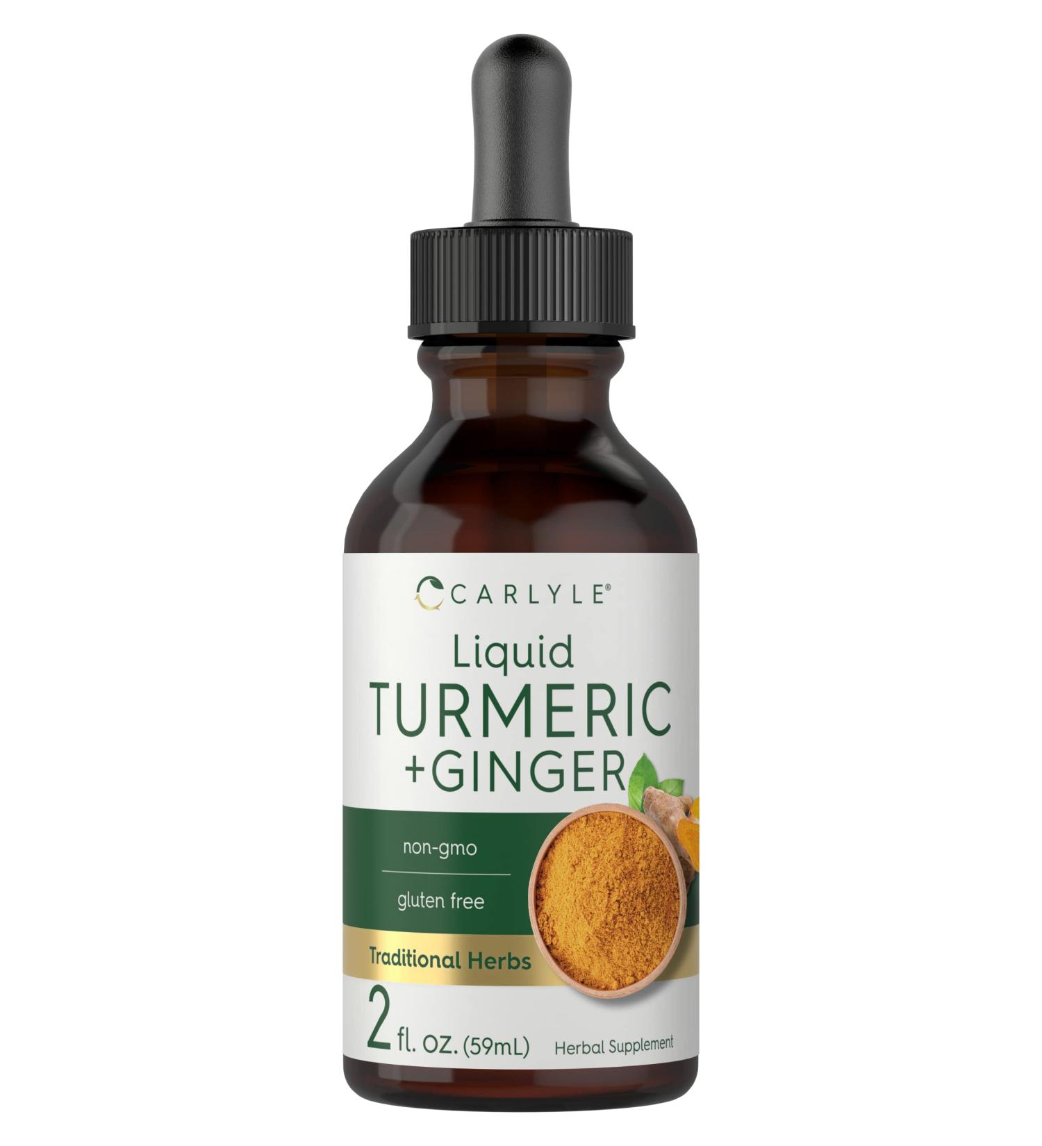 Carlyle Liquid Turmeric and Ginger Supplement 2 fl oz | Vegan | Non-GMO | Gluten Free - Buy Online on GoSupps.com