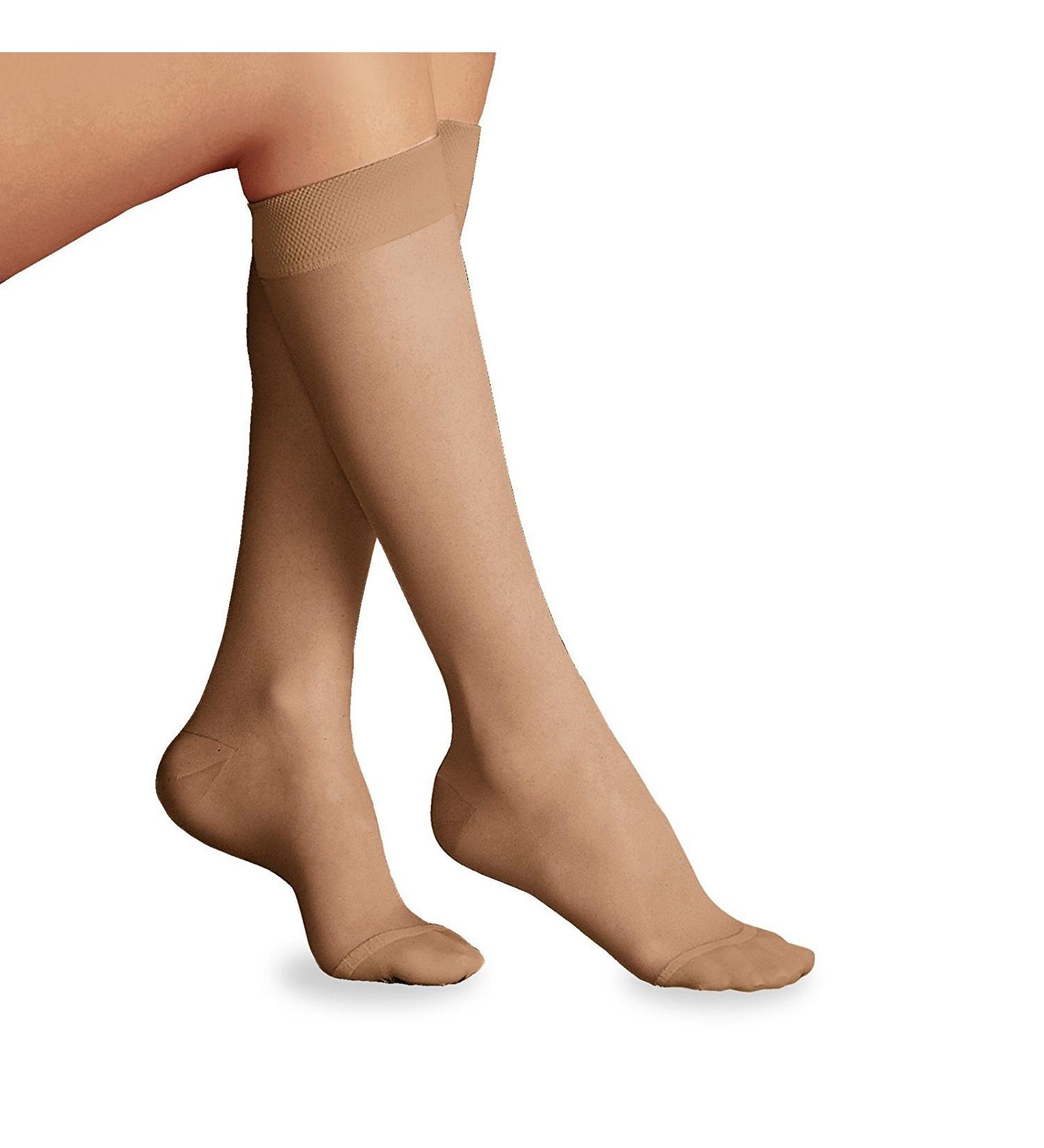 Jobst Women's UltraSheer Firm Support Knee Highs Medium Natural