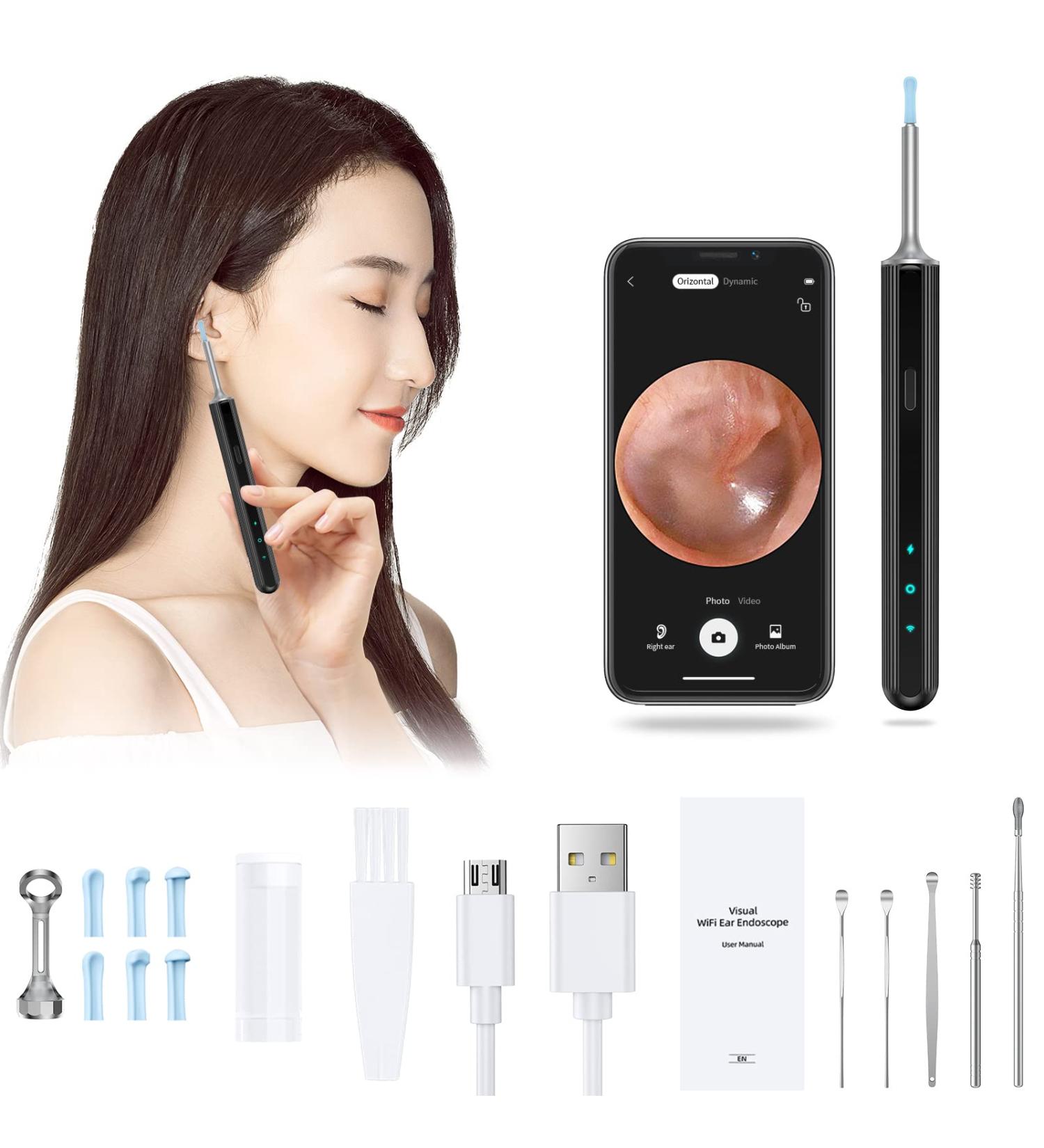 Wireless Ear Otoscope 1080P FHD Earwax Cleaner - Safe & Easy Ear Wax Removal Tool for Kids, Adults, Pets - Buy Online on GoSupps.com