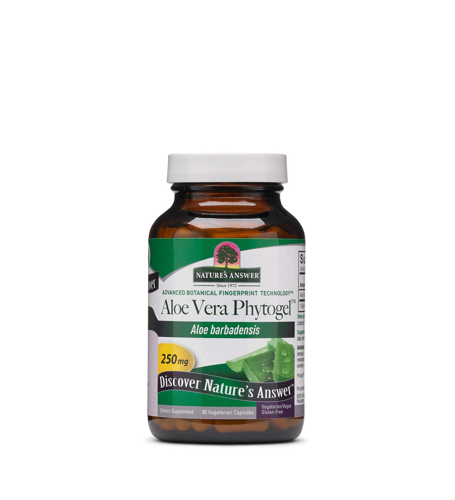 Shop Nature's Answer Aloe Vera Phytogel 250 mg - 90 Vegetarian Capsules for Wellness - Buy Online on GoSupps.com