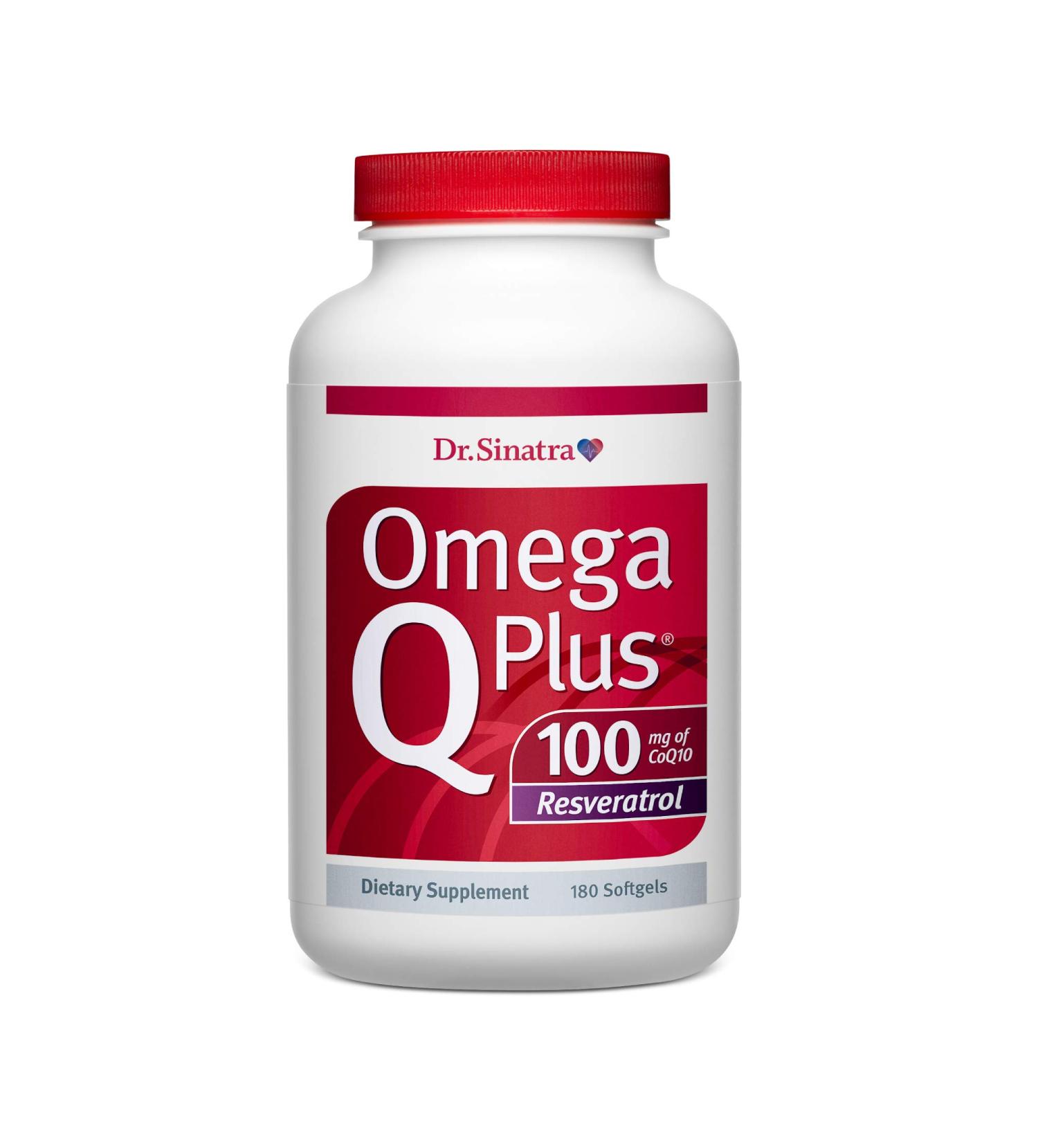 Dr. Sinatra Omega Q Plus 100 Resveratrol - Heart Health Support with CoQ10 and Resveratrol - 180 Softgels - Buy Online on GoSupps.com