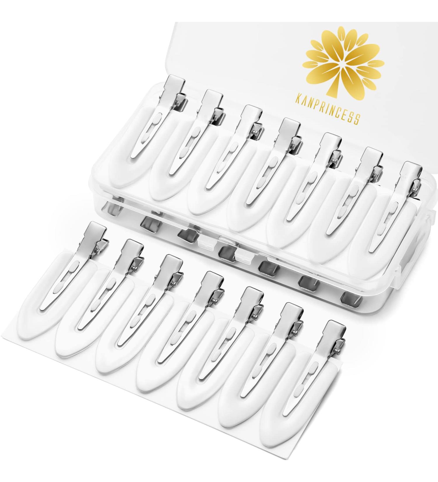 KANPRINCESS 21PCS No Crease Hair Clips for Women - Creaseless Clips for Makeup & Hair Styling in White - Includes Storage Box - Buy Online on GoSupps.com