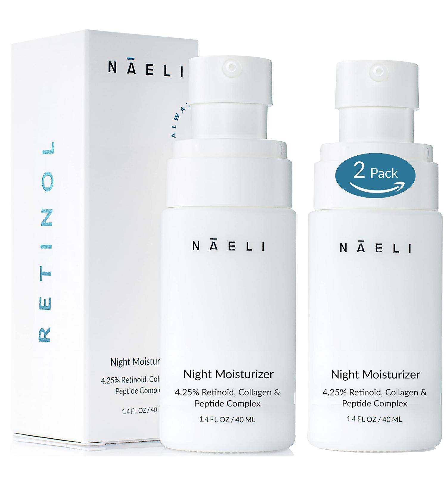 Retinoid Cream 4.25% Retinol Night Moisturizer with Collagen & Hyaluronic Acid - Pack of 2 | Anti-Aging Wrinkle Cream for Face & Neck - 1.4 oz - Buy Online on GoSupps.com