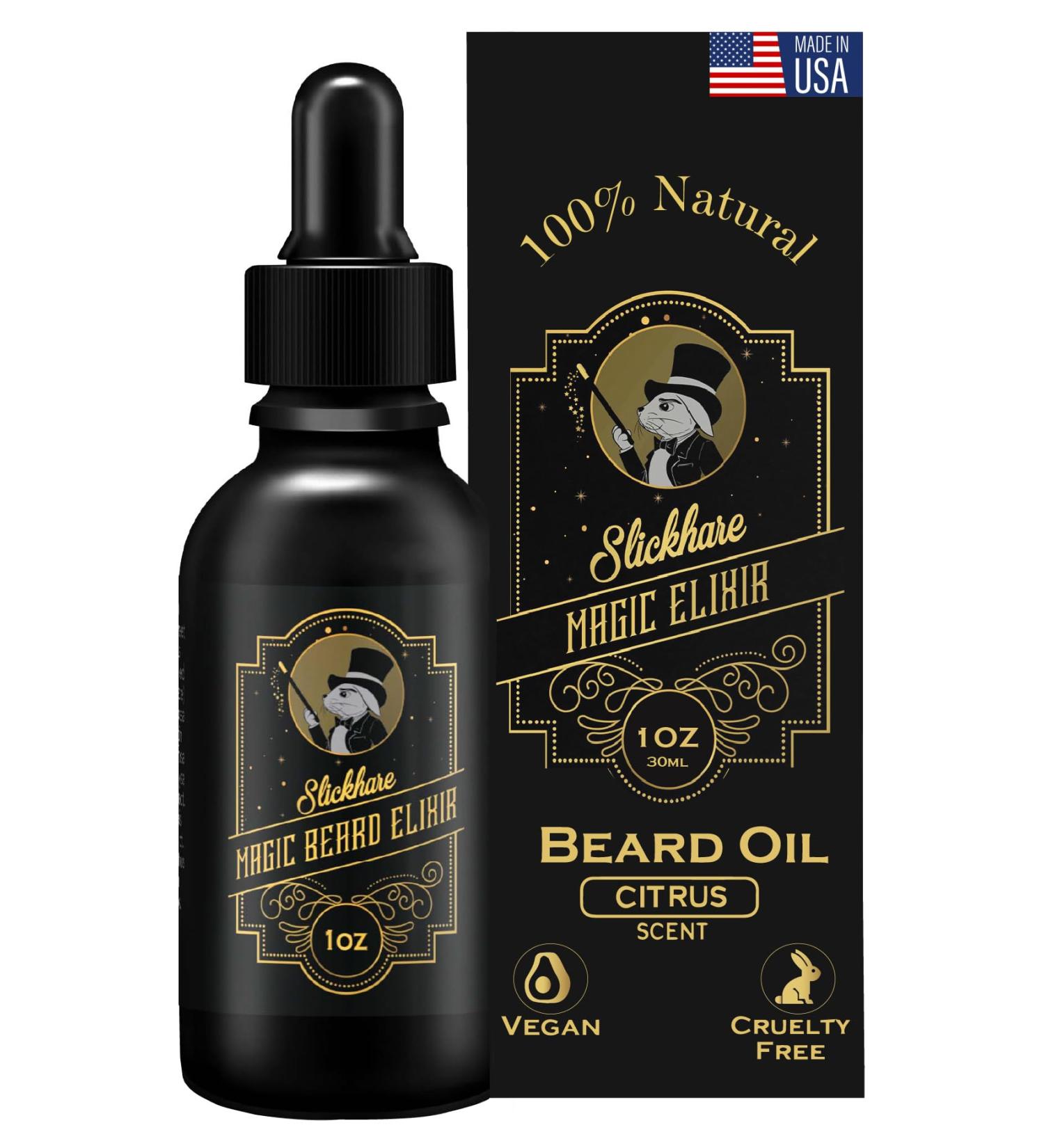 Buy Slickhare Magic Beard Elixir - 100% Natural Organic Beard Oil for Men | Perfect Gifts for Him Dad Boyfriend Husband - Made in USA (1 Fl Oz - Buy Online on GoSupps.com