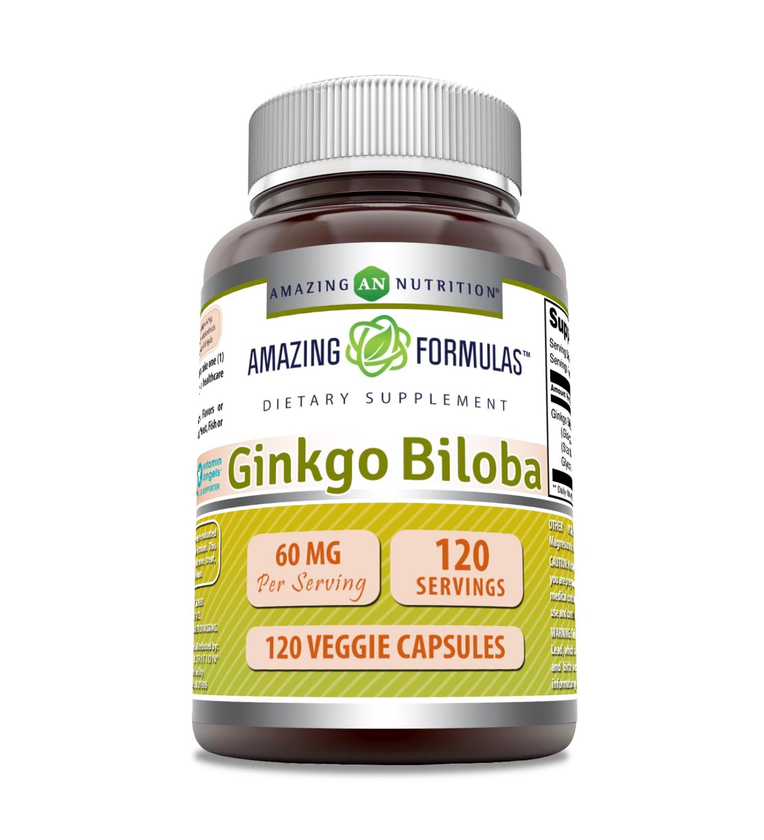 Amazing Formulas Ginkgo Biloba 120 Mg Supplement 120 Capsules | Standardized to Contain 24% Ginkgo Flavone Glycosides | Non-GMO | Gluten Free | Made in USA 120 Count 120 Count (Pack of 1) - Buy Online on GoSupps.com