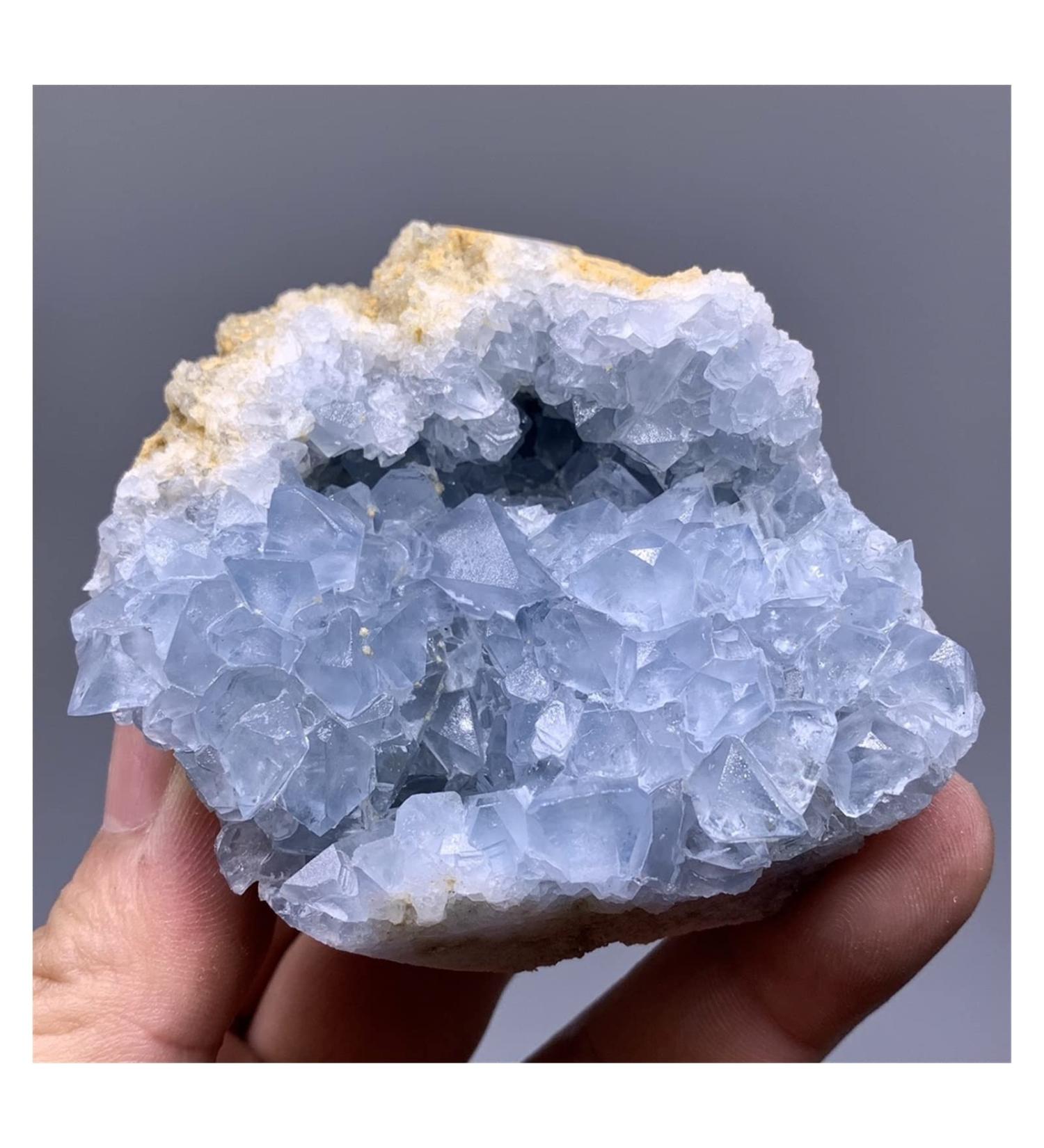 Crystal Rough Natural Crystal Rough Natural Celestite Cluster from Madagascar 1ech 2-3" 80-110g ech - Buy Online on GoSupps.com