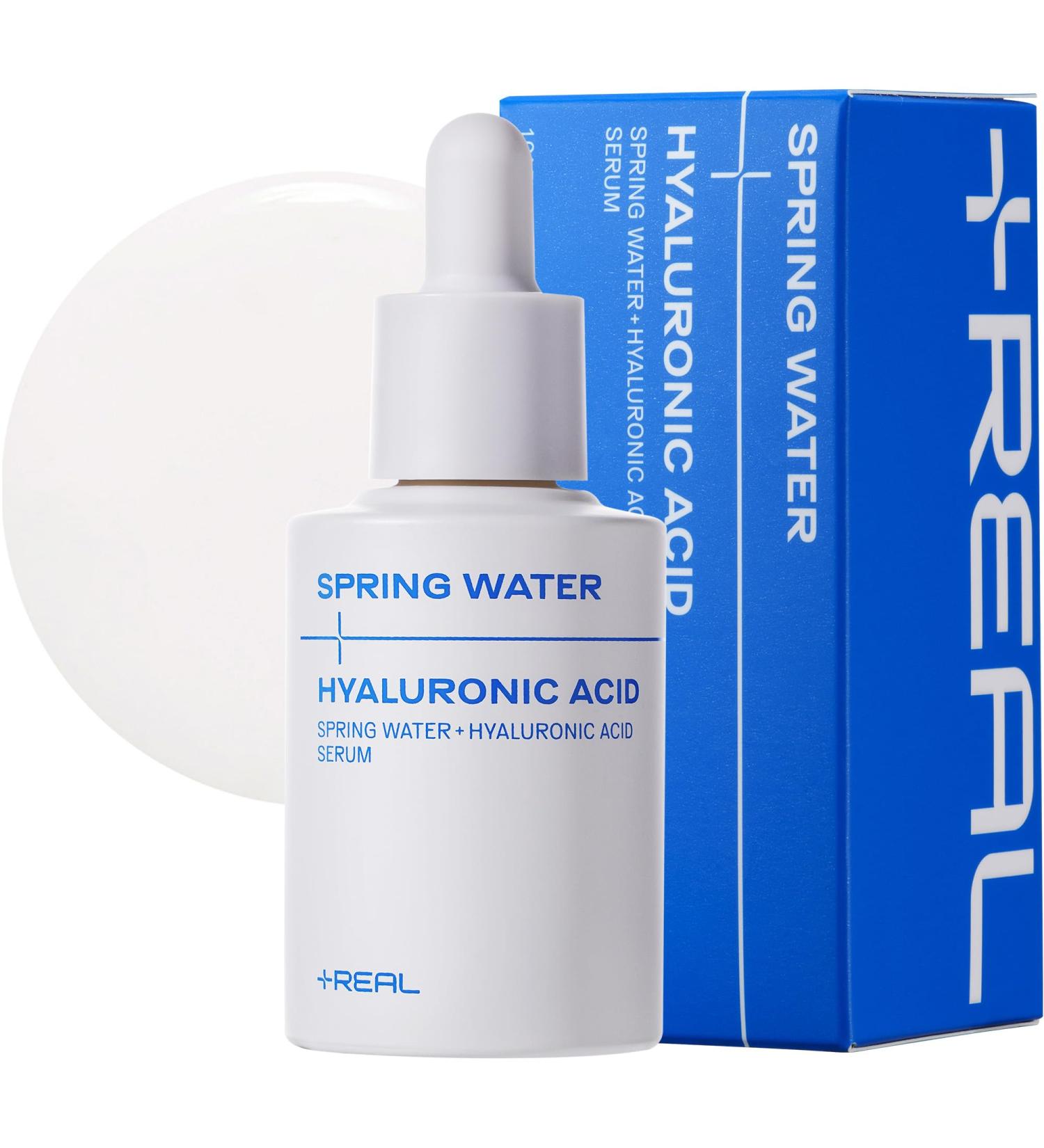 PLUSREAL Spring Water & Hyaluronic Acid Serum - Deep Hydrating Face Serum for Sensitive Skin | Fragrance-Free Vegan Cruelty-Free | Korean Skincare | 1.01 fl. oz - Buy Online on GoSupps.com