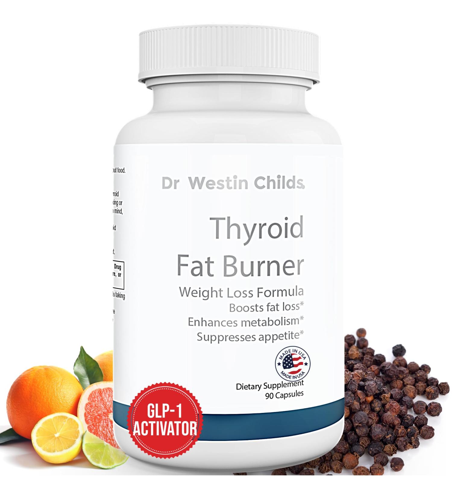 Dr. Westin Childs Thyroid Fat Burner - Fast Acting Thermogenic Weight Loss Supplement for Women & Men with Hypothyroidism Hashimoto's & Hyperthyroidism for Waist Trimming Bloating 30 Servings - Buy Online on GoSupps.com