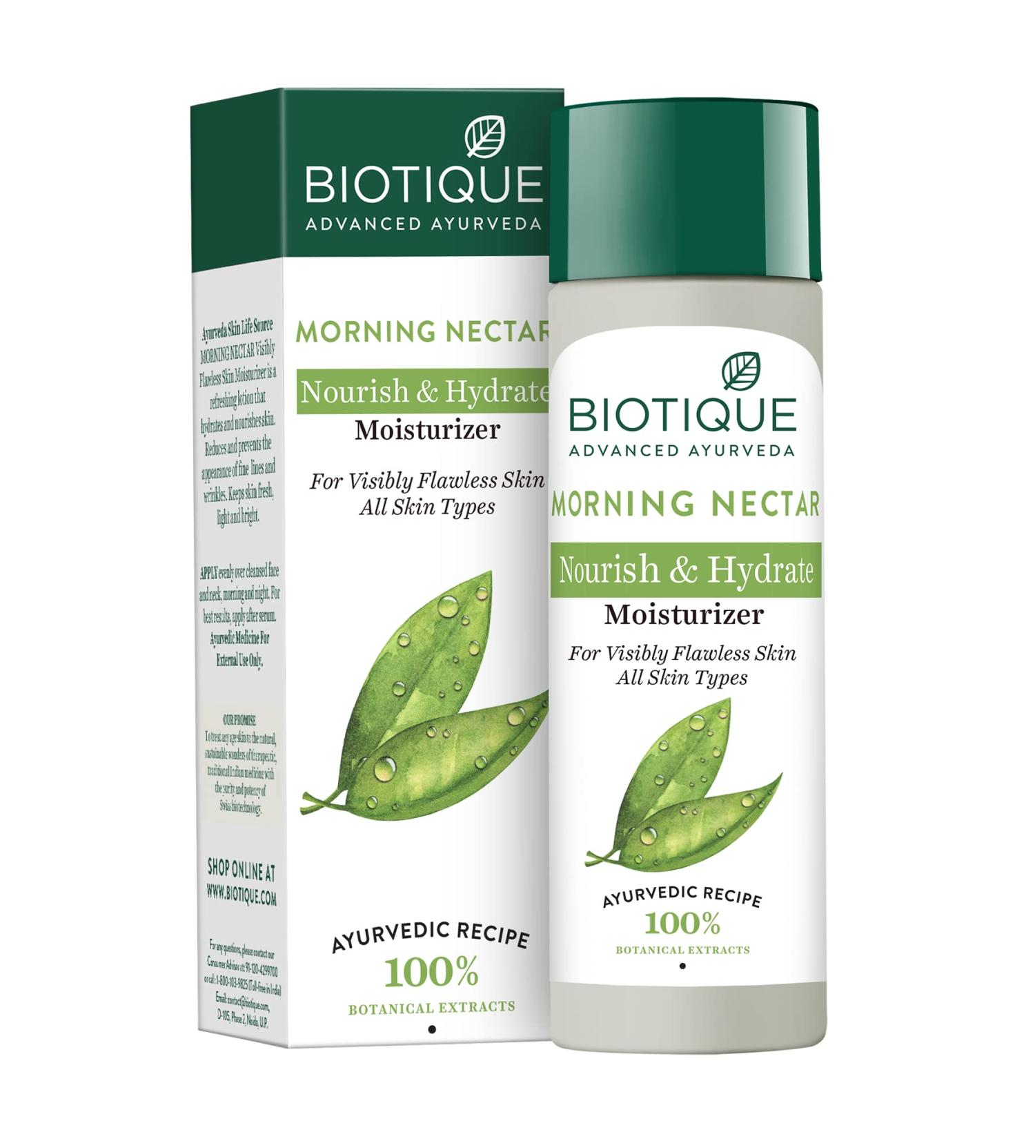 Biotique Bio Morning Nectar 120ml - Hydrating Natural Face Serum for All Skin Types | International Shipping Available - Buy Online on GoSupps.com