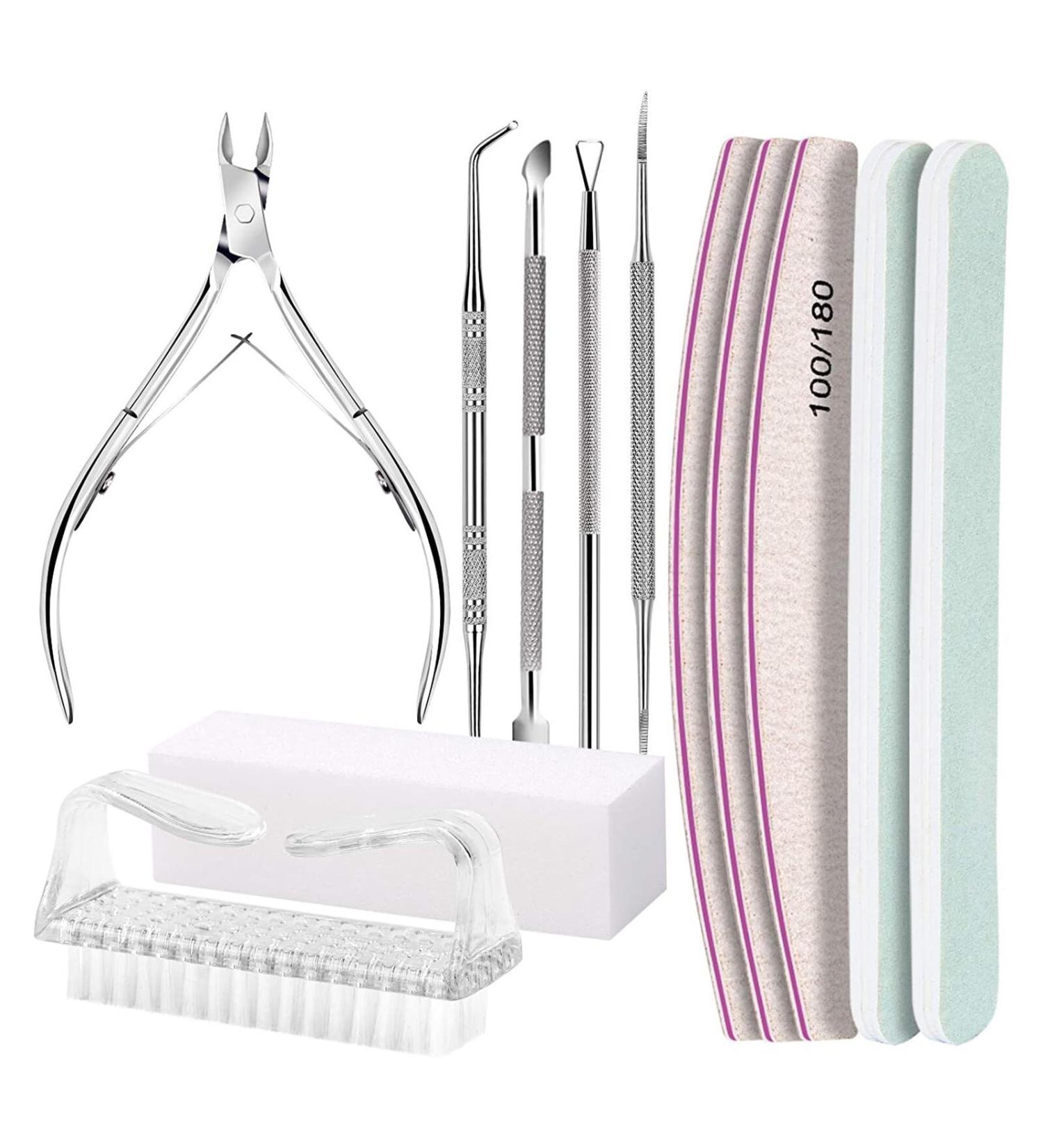 Camidy Manicure Set Nail Tools Nail File and Buffer Set Double-Sided Nail Files Polishing Files Cuticle Nippers Pusher Peeler Toenail File Lifter Brush for Manicure - Buy Online on GoSupps.com