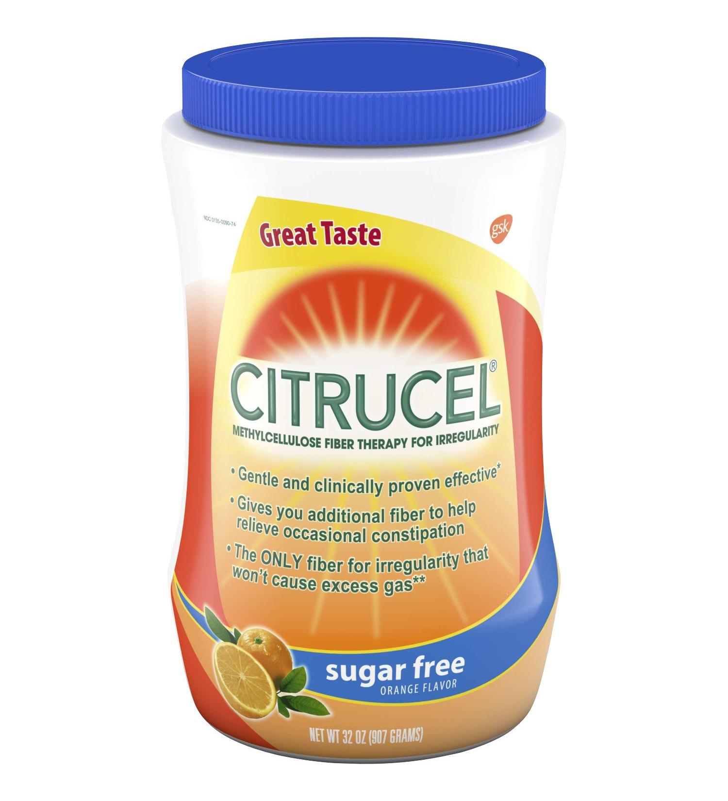 Citrucel Sugar Free Fiber Powder - 32oz, Orange Flavor - Occasional Constipation Relief - Buy Online on GoSupps.com