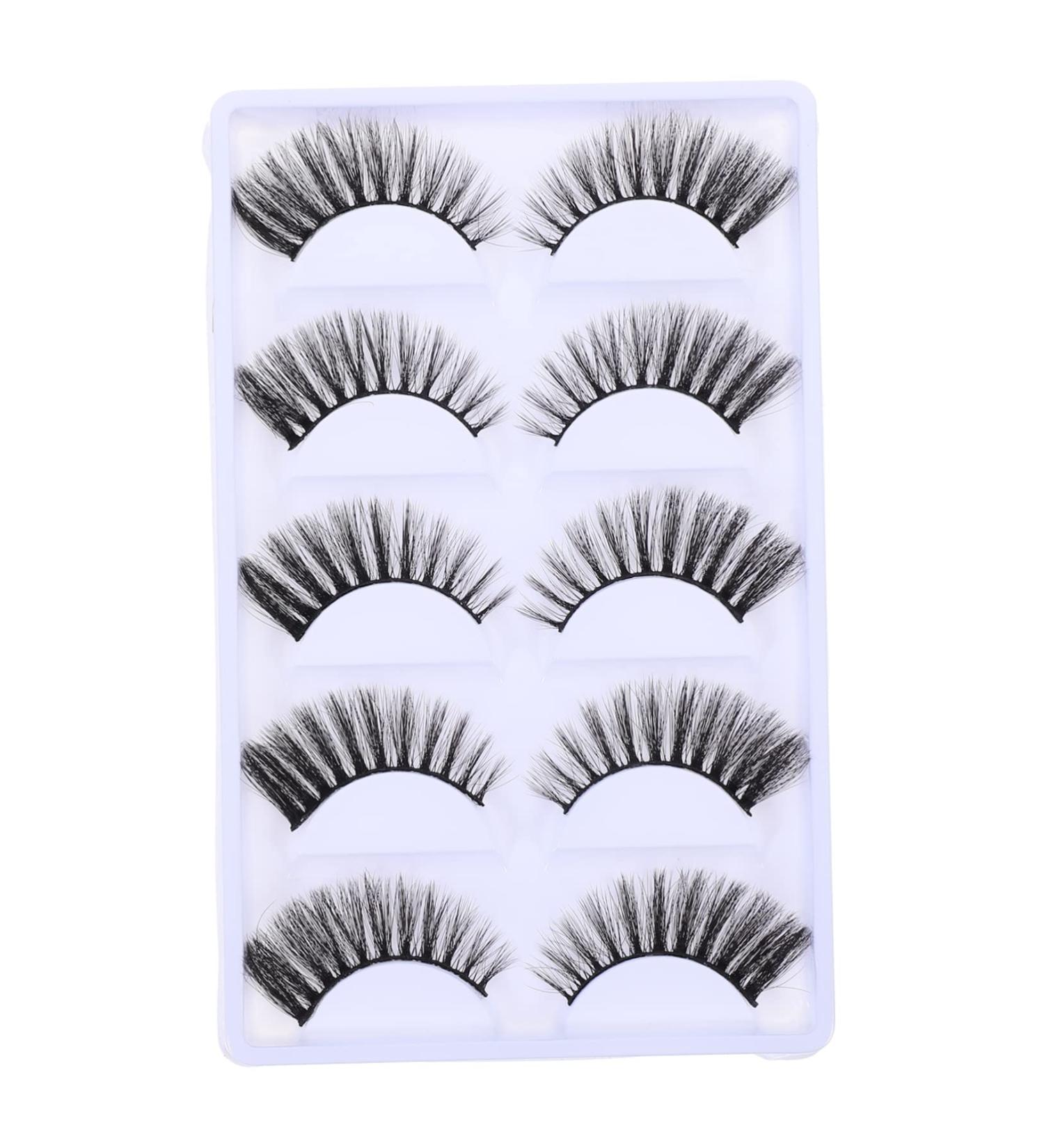 POPETPOP 5 Pairs 3d False Eyelashes Long False Eyelashes Makeup Accessories Diy Fake Eyelash Art Eyelashes Fake Lashes for Beginners Dense Eyelashes G800 Supplies Curly Chemical Fiber - Buy Online on GoSupps.com