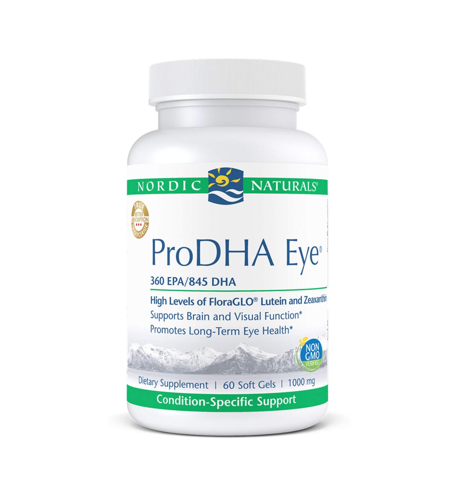 Nordic Naturals ProDHA Eye 500mg - 60 Soft Gels for Optimal Eye Health - Buy Online on GoSupps.com
