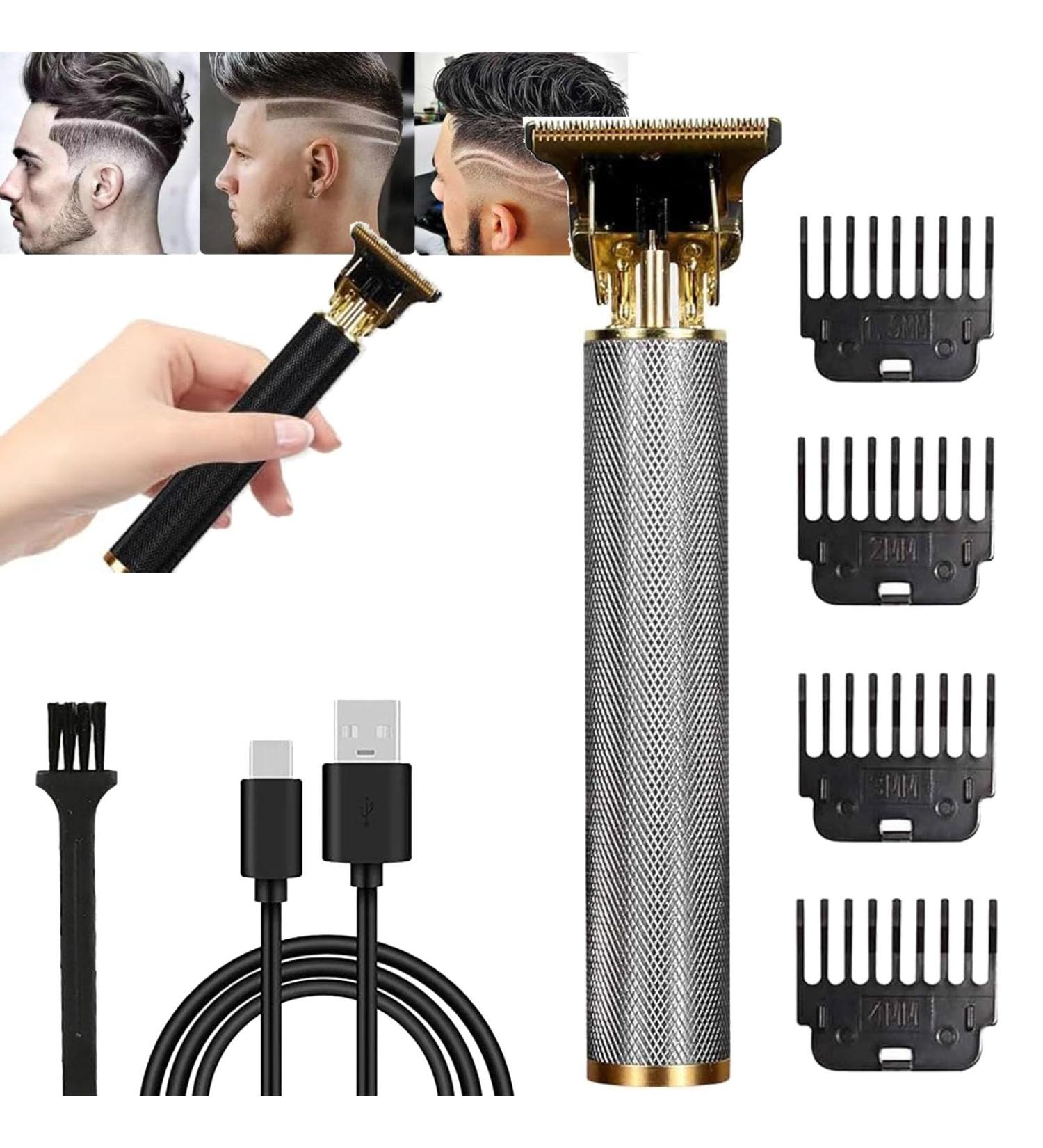 Yamloveme Trimmer Professional Cordless Hair Clipper Hair Edgers Clippers for Men Electric Hair Zero Gapped Hair Clippers with 4 Different Combs (Silver) - Buy Online on GoSupps.com
