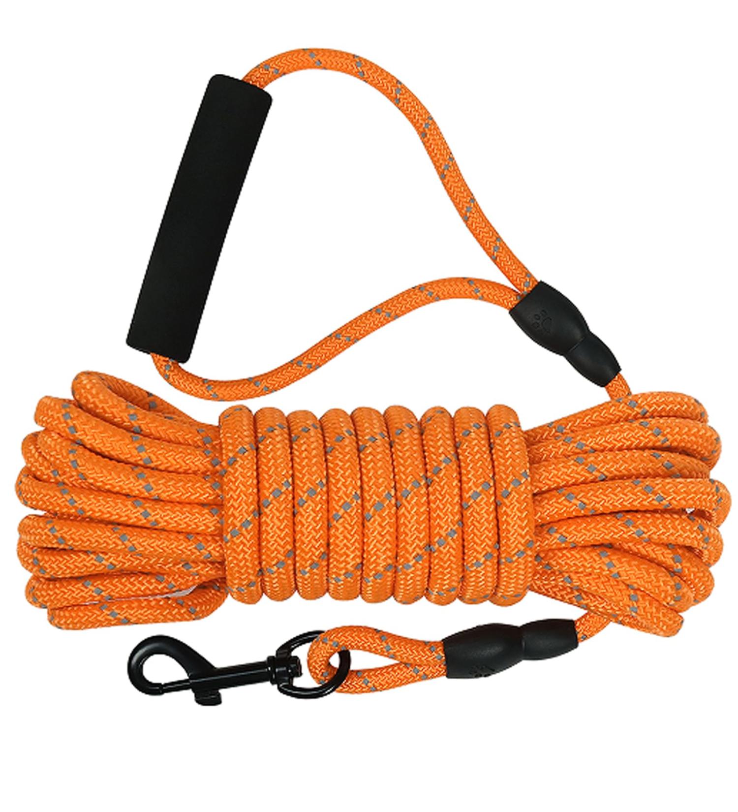 Vivifying Long Dog Leash 20ft Reflective Dog Training Leash for Outside and Yard Floating Long Line Lead with Soft Handle for Camping Hiking Swimming Beach and Lake(6M Orange) - Buy Online on GoSupps.com