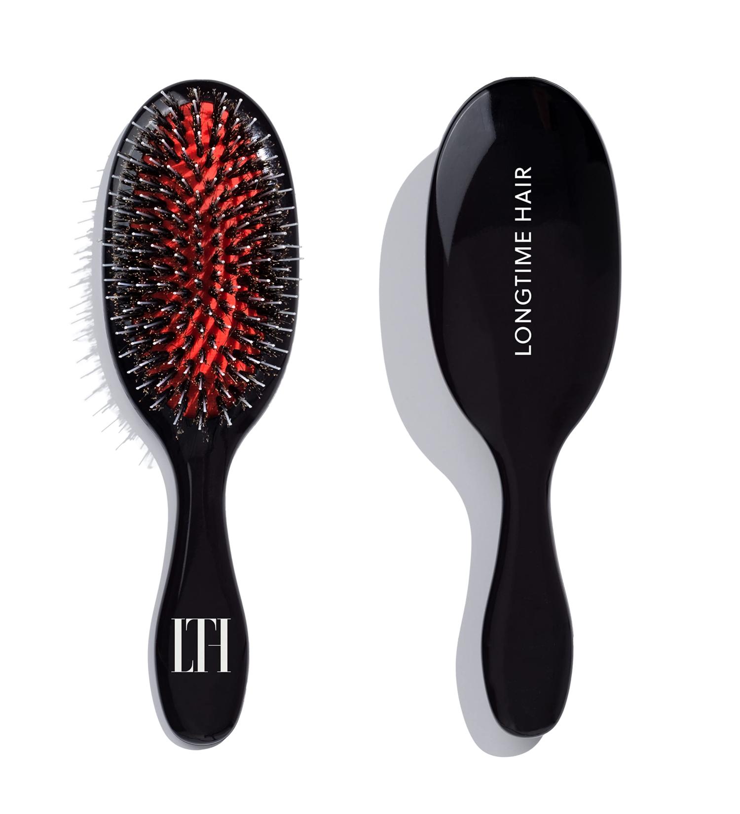 LongTime Hair Hair Brush for Extensions | Best Nursing Brush for Wigs & Toupees | Natural Boar & Nylon Bristles | Perfect for Maintaining Real Hair Extensions - Buy Online on GoSupps.com