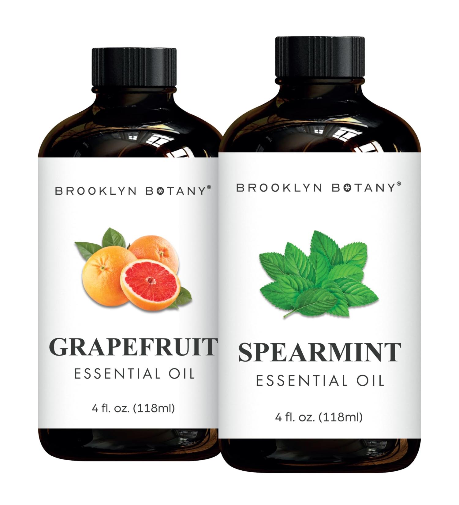 Brooklyn Botany Grapefruit & Spearmint Essential Oils 4 Fl Oz (Pack of 2) 100% Pure & Natural Uplifting & Cooling Aromatherapy Blend - Buy Online on GoSupps.com