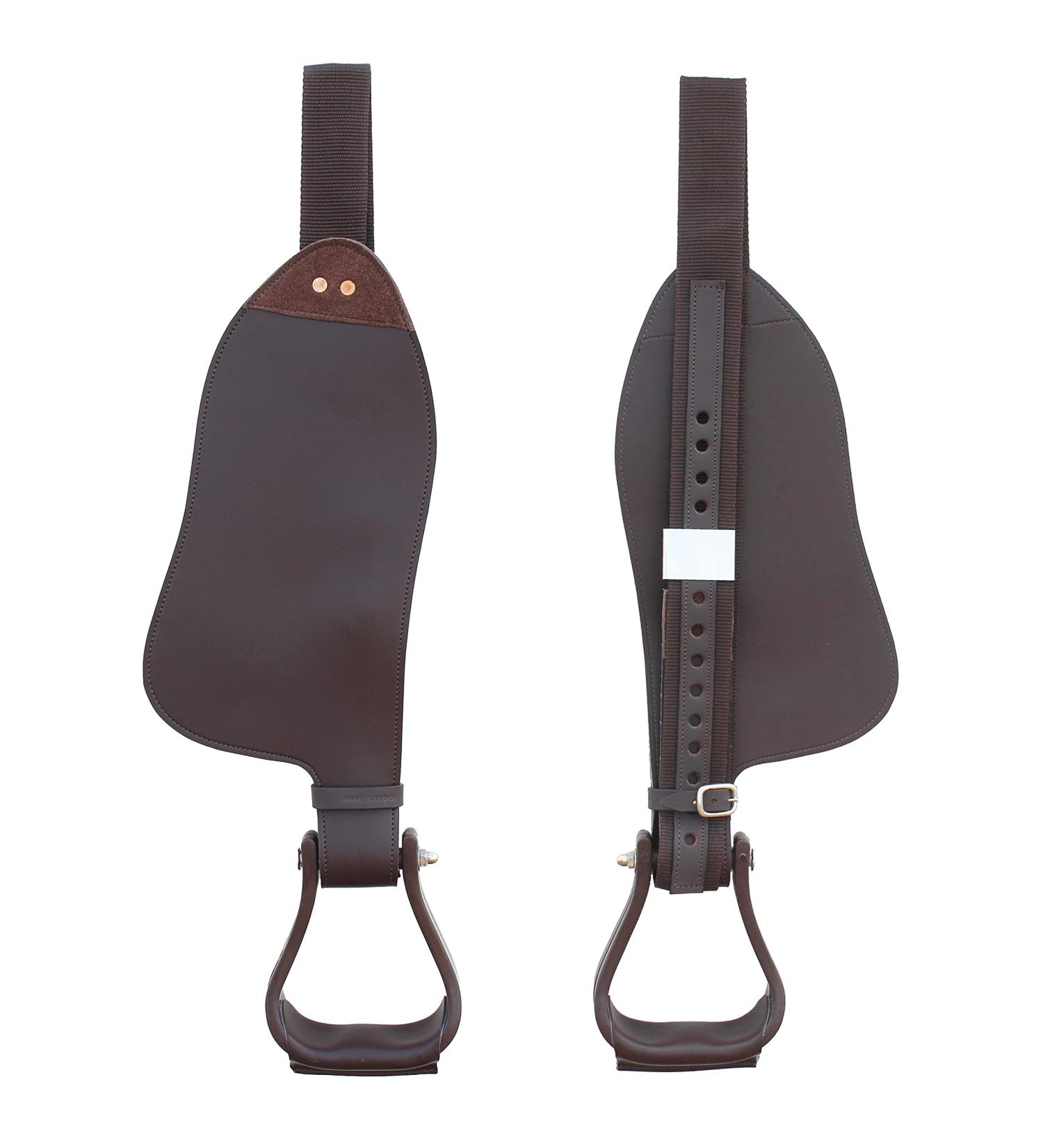 CHALLENGER Horse Western Plain Synthetic Leather Replacement Cordura Saddle Fenders 5240 Brown