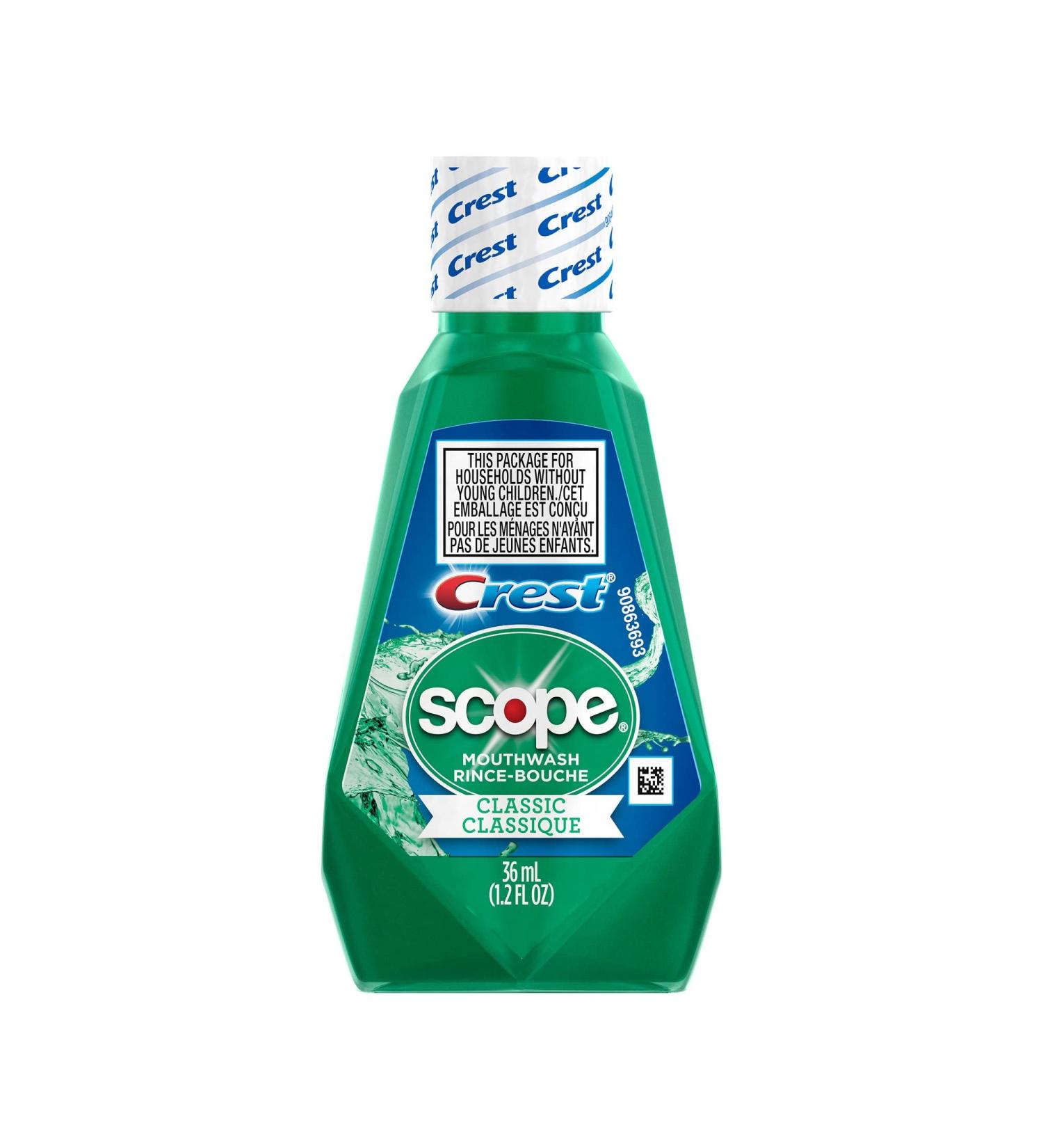 PROCTER & GAMBLE Crest + Scope Rinse Classic Mint 36 Ml Bottle 180/carton - Buy Online on GoSupps.com