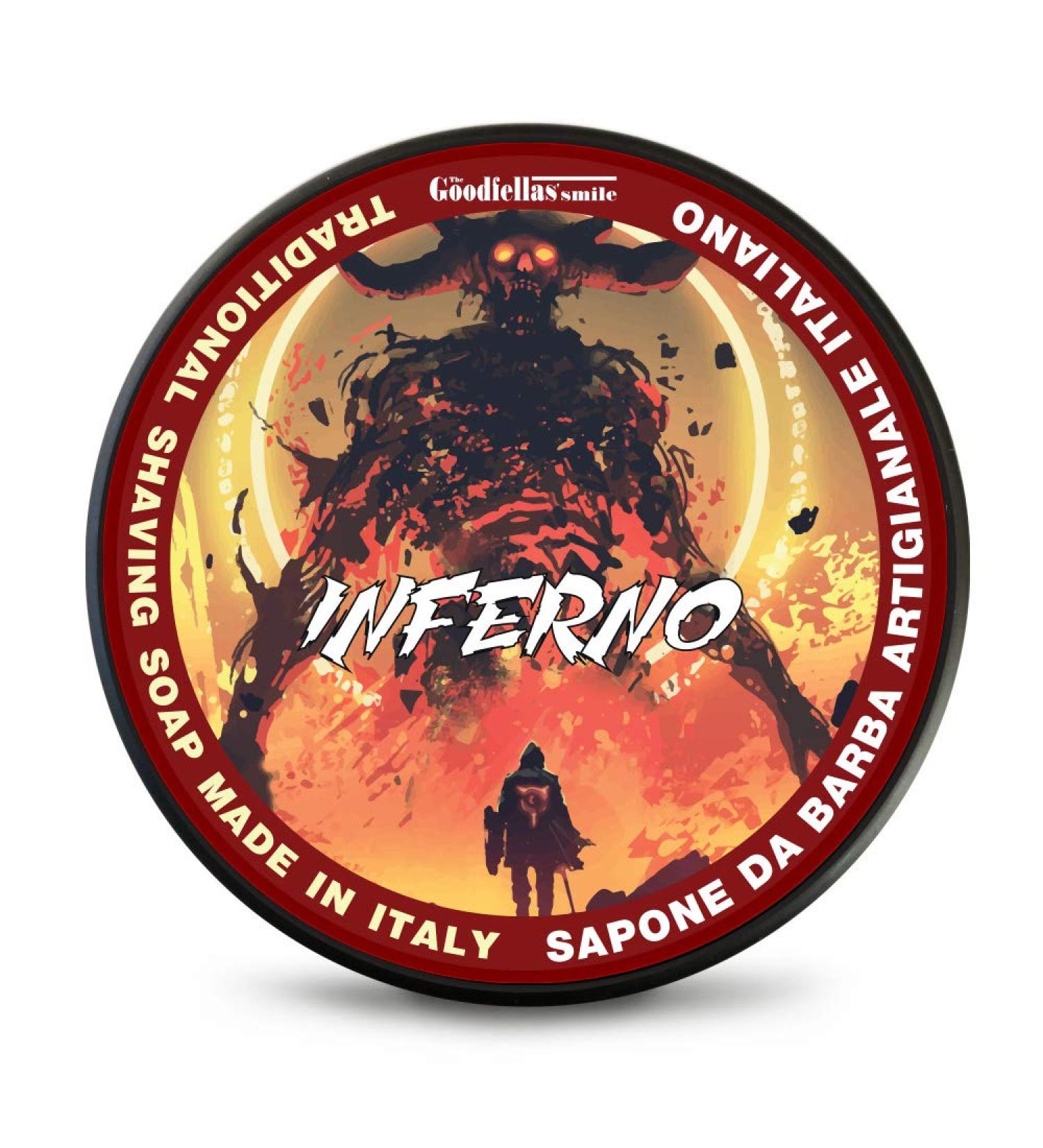 The Goodfellas' Smile Luxury Tallow Shaving Soap Formulated for Use with A Shaving Brush Made in Italy (Inferno/Sandalwood Leather & Cedar)