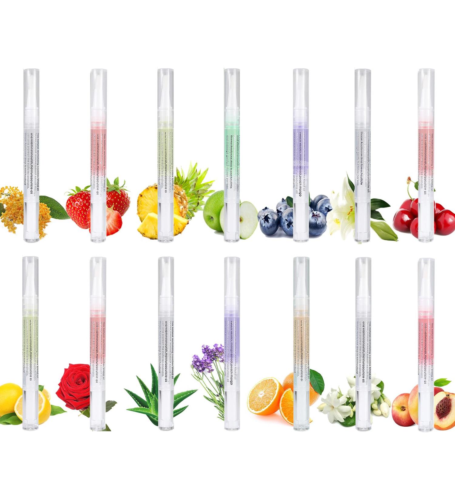 14Pcs Cuticle Oil Pen for Nails Natural Ingredients Nail Nutrient Oil Pen for Nail Growth Care Mixed Flavors Come With Soft Brush Nail Treatments Prevent Dry Cracking and Hangnails Deep Nourishment 2ml/14pcs - Buy Online on GoSupps.com