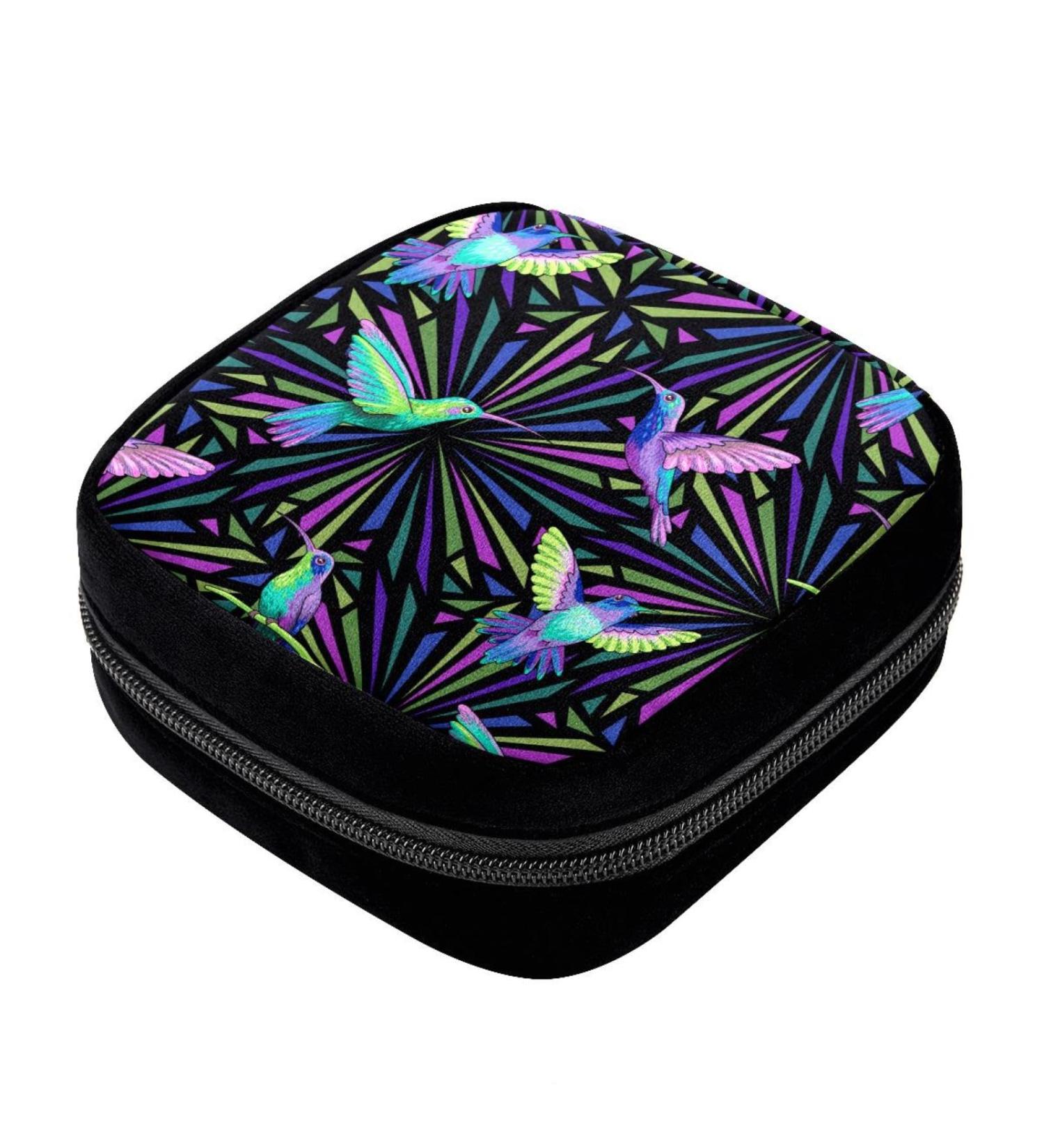 GIAPB Period Bag - Art Colorful Bird Design | Sanitary Napkin Storage & Makeup Pouch - Color1257 - Buy Online on GoSupps.com