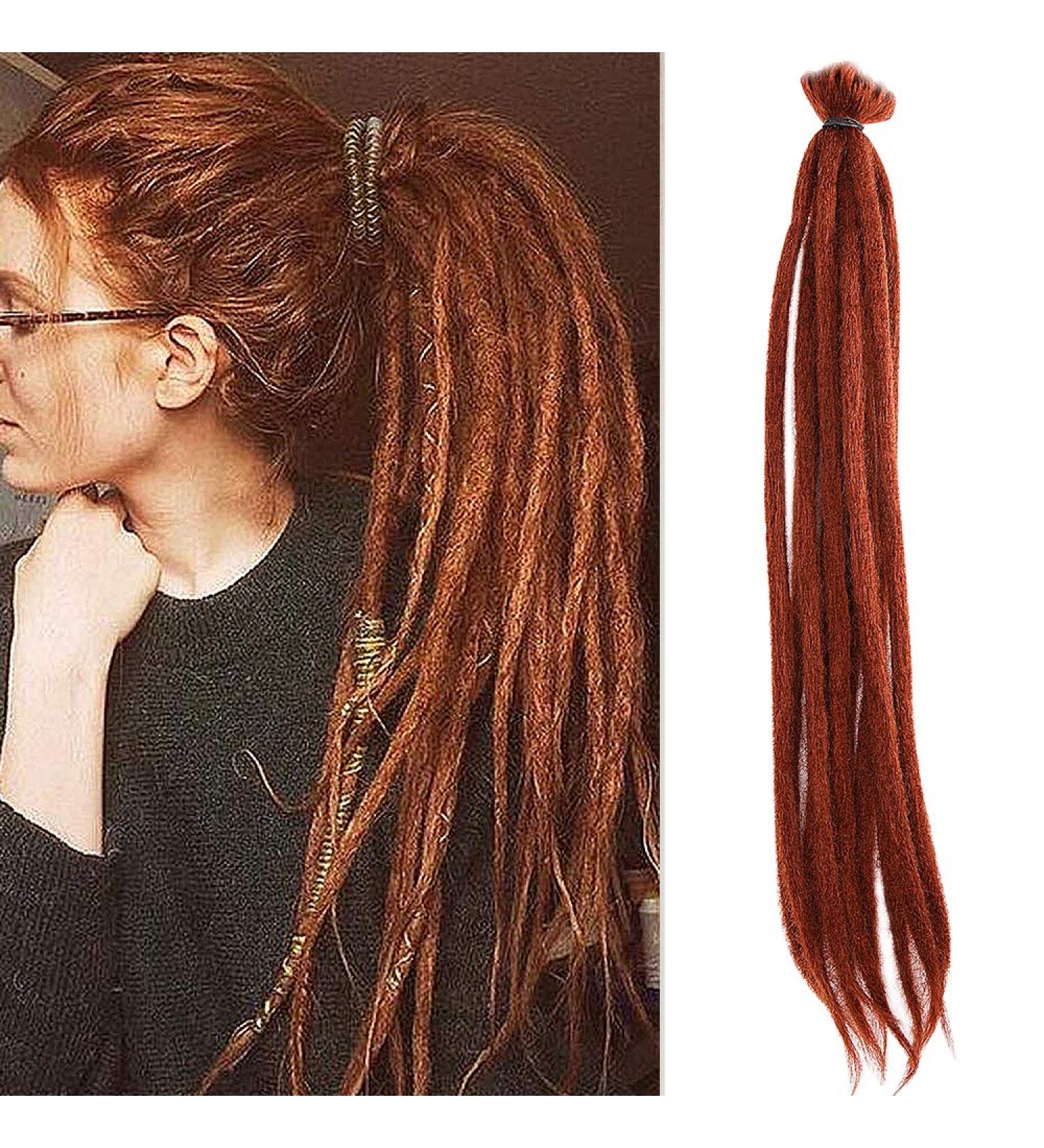 Buy No LIFE 10PC 50cm Ginger Red Dreadlock Extensions - Synthetic Crocheted Jamaican Punk Hip-Hop Reggae Hair Wigs for Men & Women - Buy Online on GoSupps.com