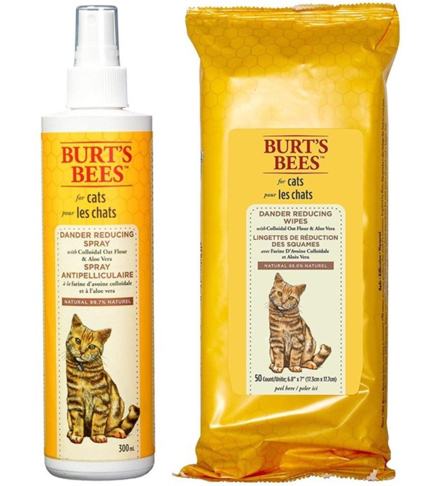 Burt's Bees for Cats Dander Reducing Spray and Wipes Bundle - Buy Online on GoSupps.com