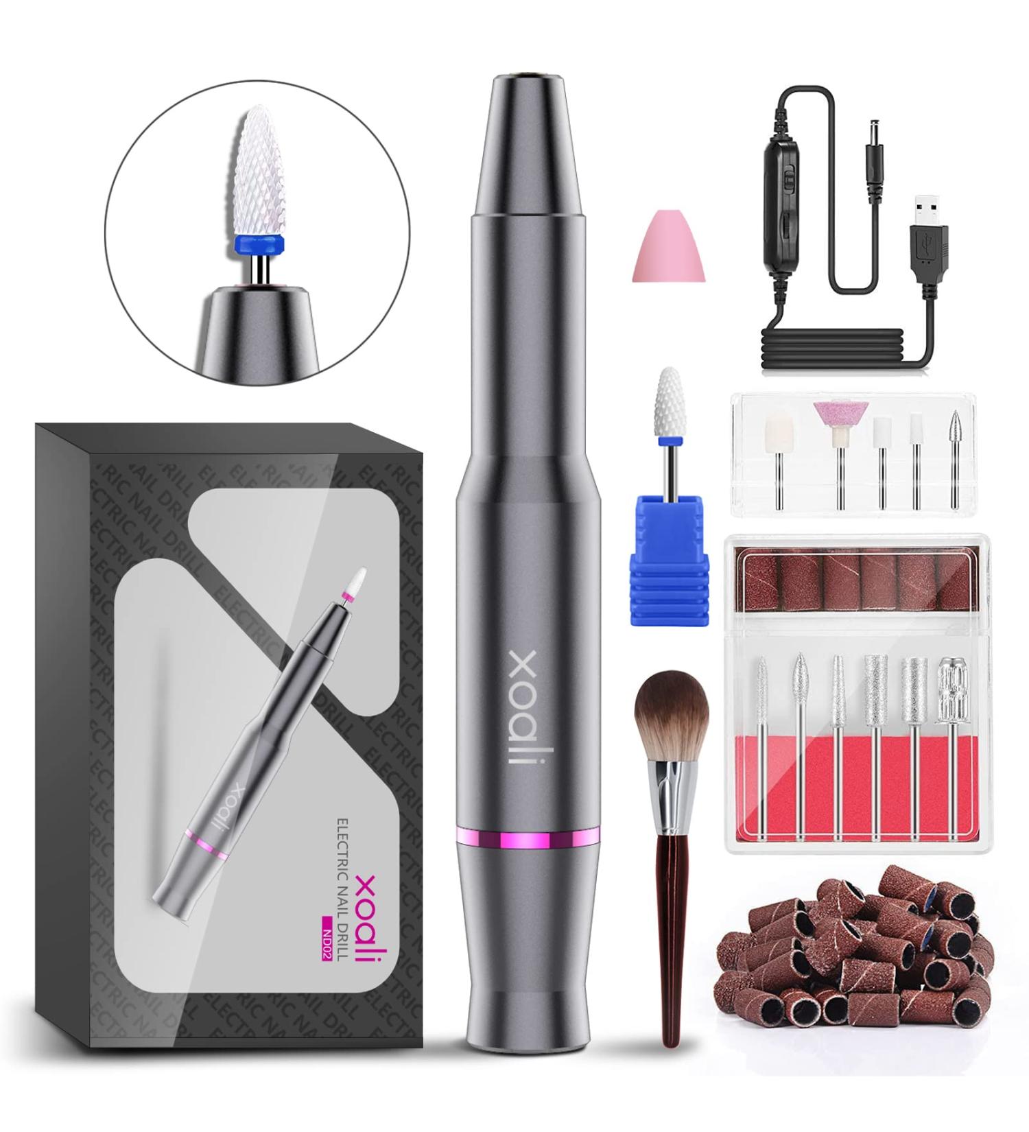Xoali Electric Nail Drill 25000RPM Professional Efile Kit with 12 Ceramic Bits - Manicure & Pedicure Tools - Buy Online on GoSupps.com