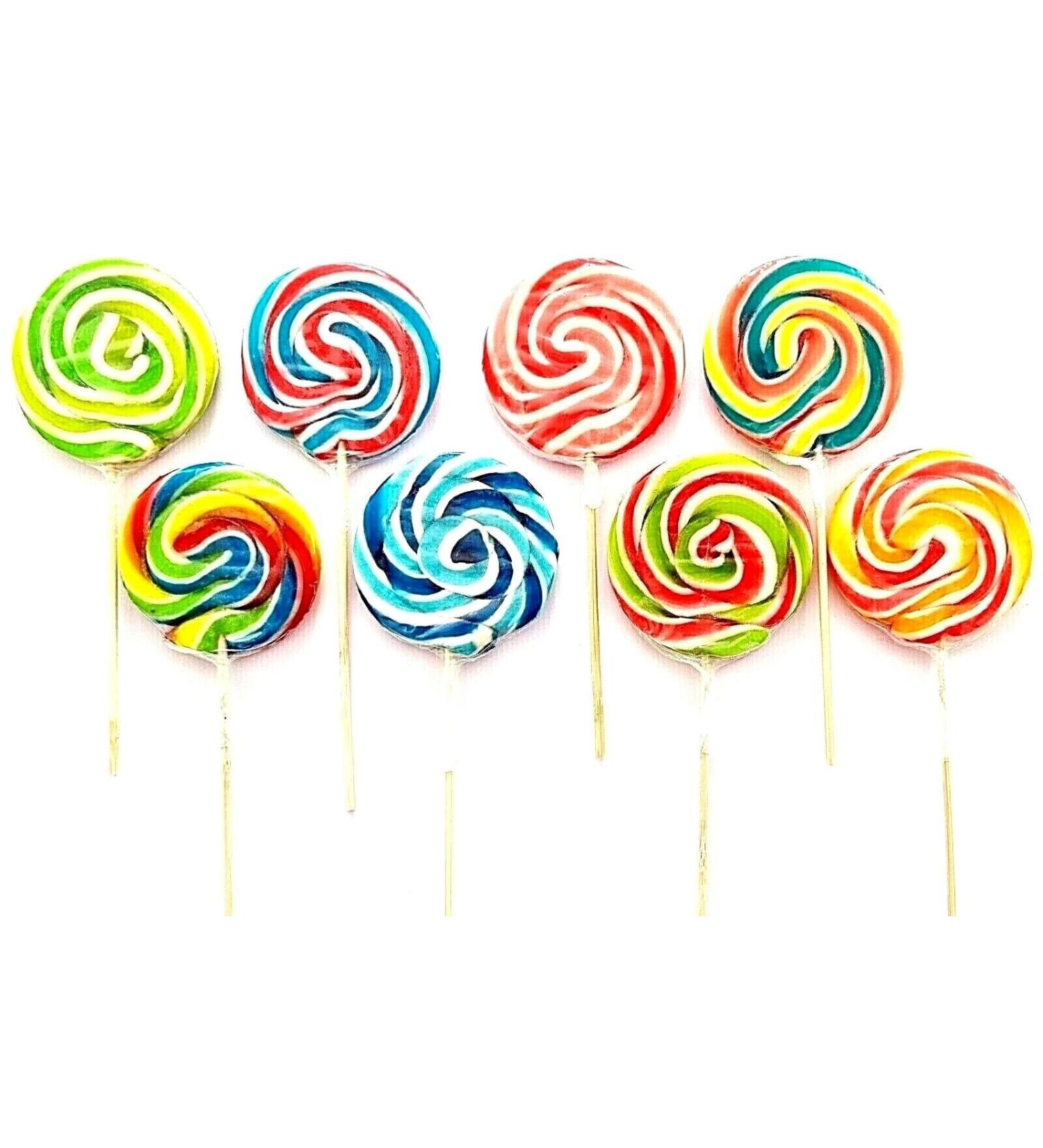 15 x LOLLIPOPS RAINBOW LOLLIES 30g CAKE TOPPERS KIDS PARTY BAGS HALAL VEGAN - Buy Online on GoSupps.com