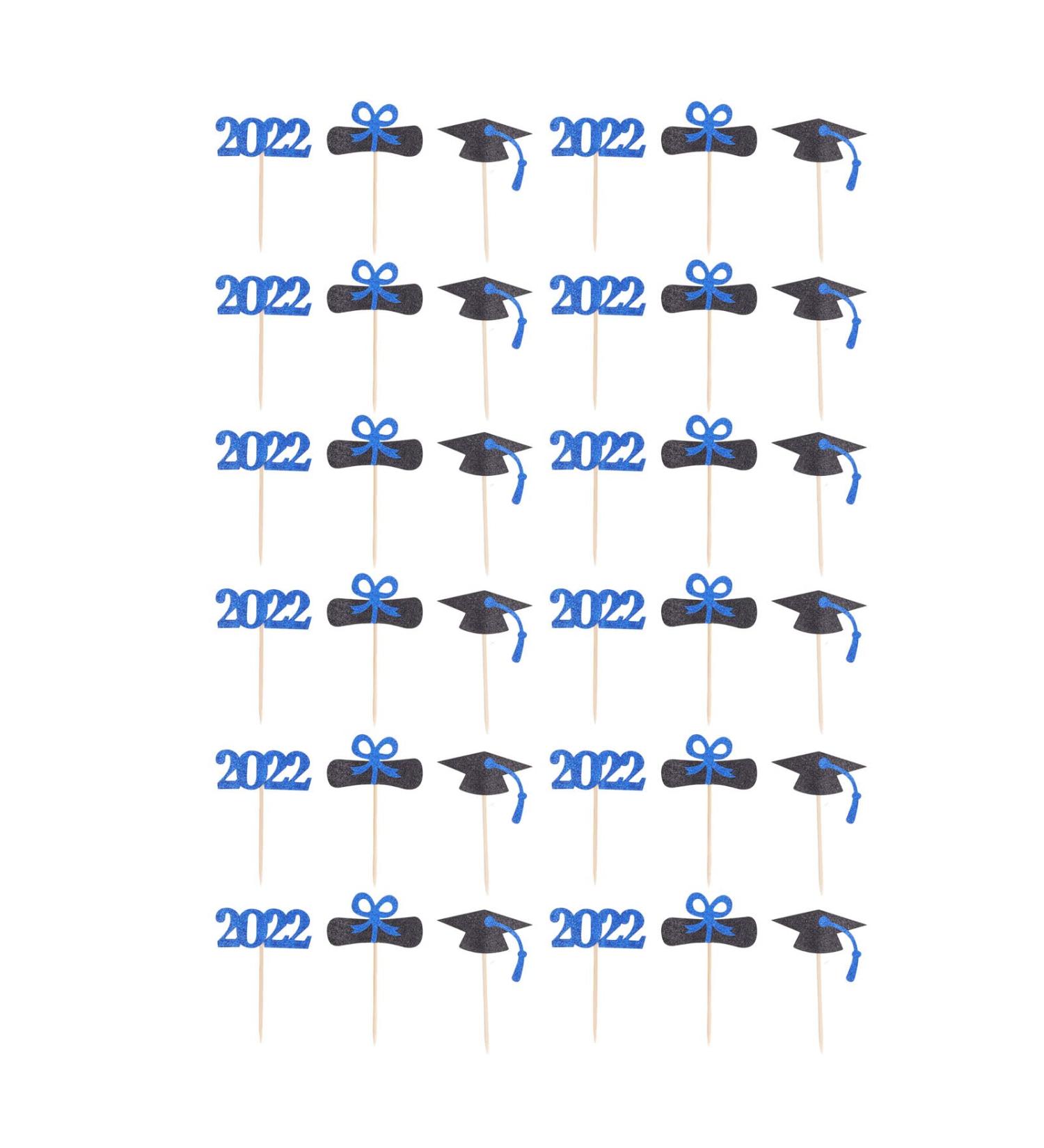 3 Pack Graduation Cupcake Insert 2022 Book Roll Doctor Hat Shape Black Blue Graduation Cake Insert Graduation Cupcake Topper for Celebrate Success Graduation - Buy Online on GoSupps.com