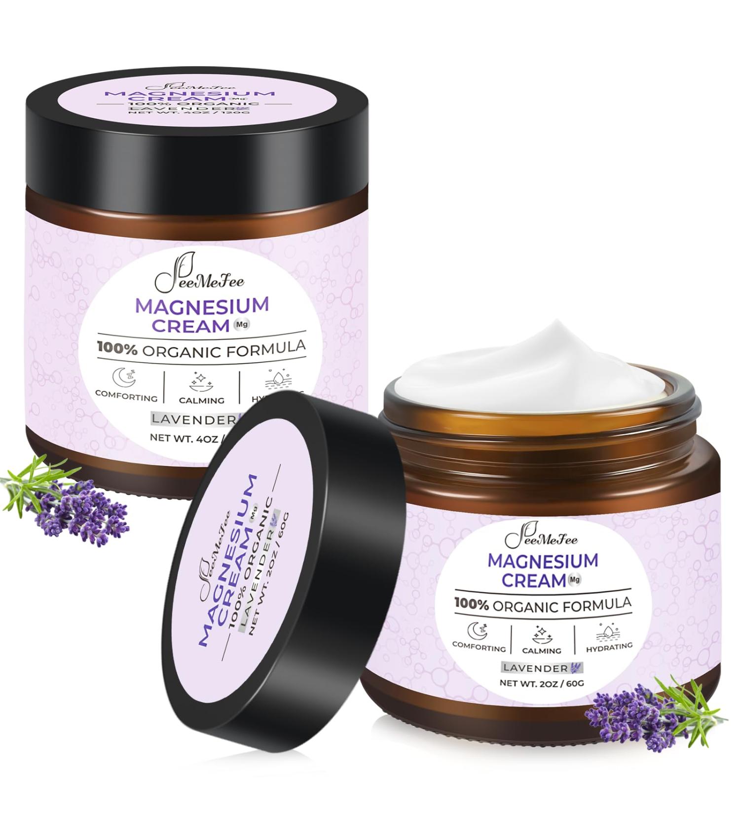 FeeMeFee Magnesium Lotion Natural Magnesium Cream Magnesium Butter with Coconut Oil Shea Butter Vitamin E Lavender 6 oz - Buy Online on GoSupps.com