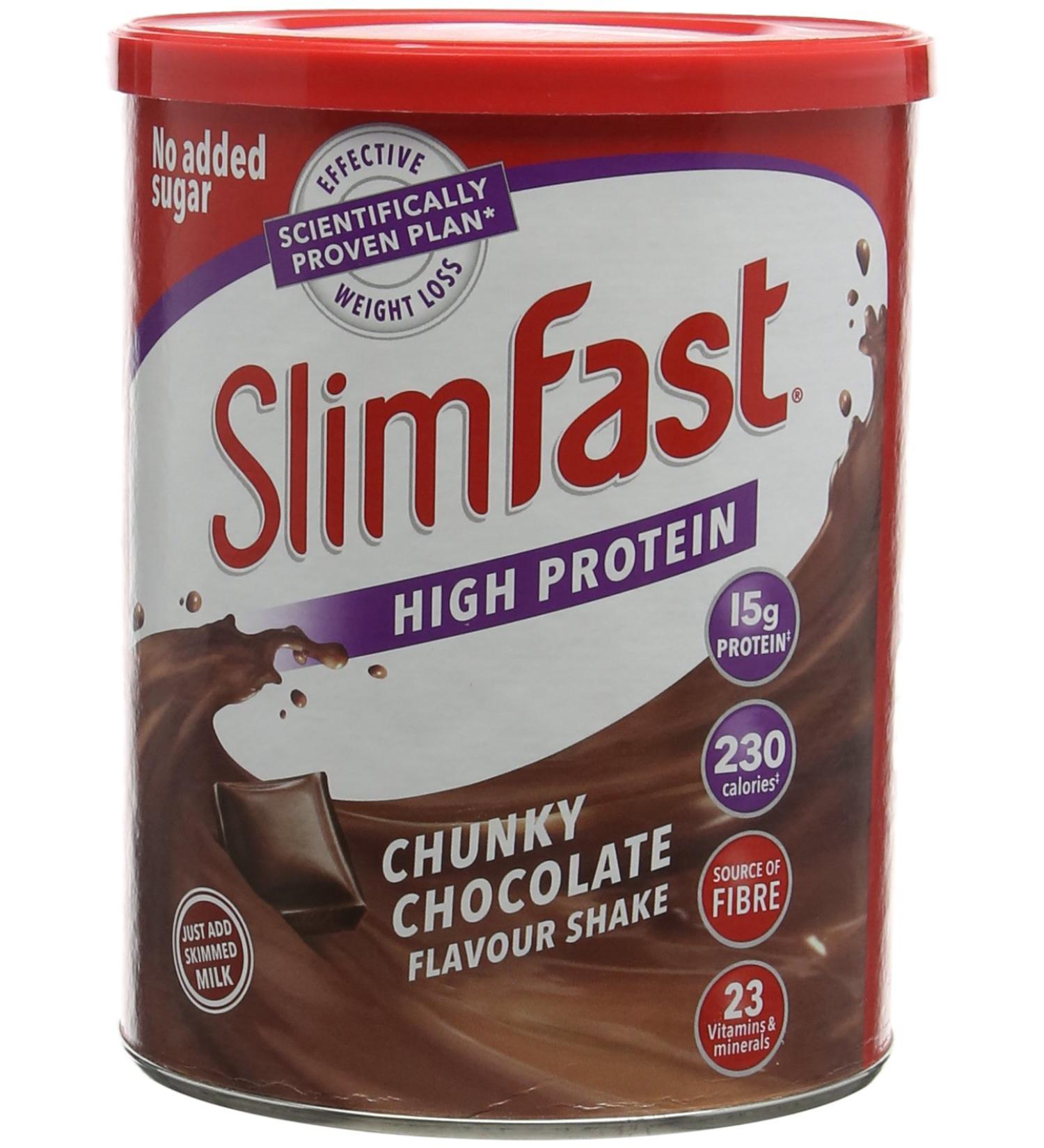 SlimFast Powder Rich Chocolate 450g - Chunky Chocolate Flavor - 1 Pack - Buy Online on GoSupps.com
