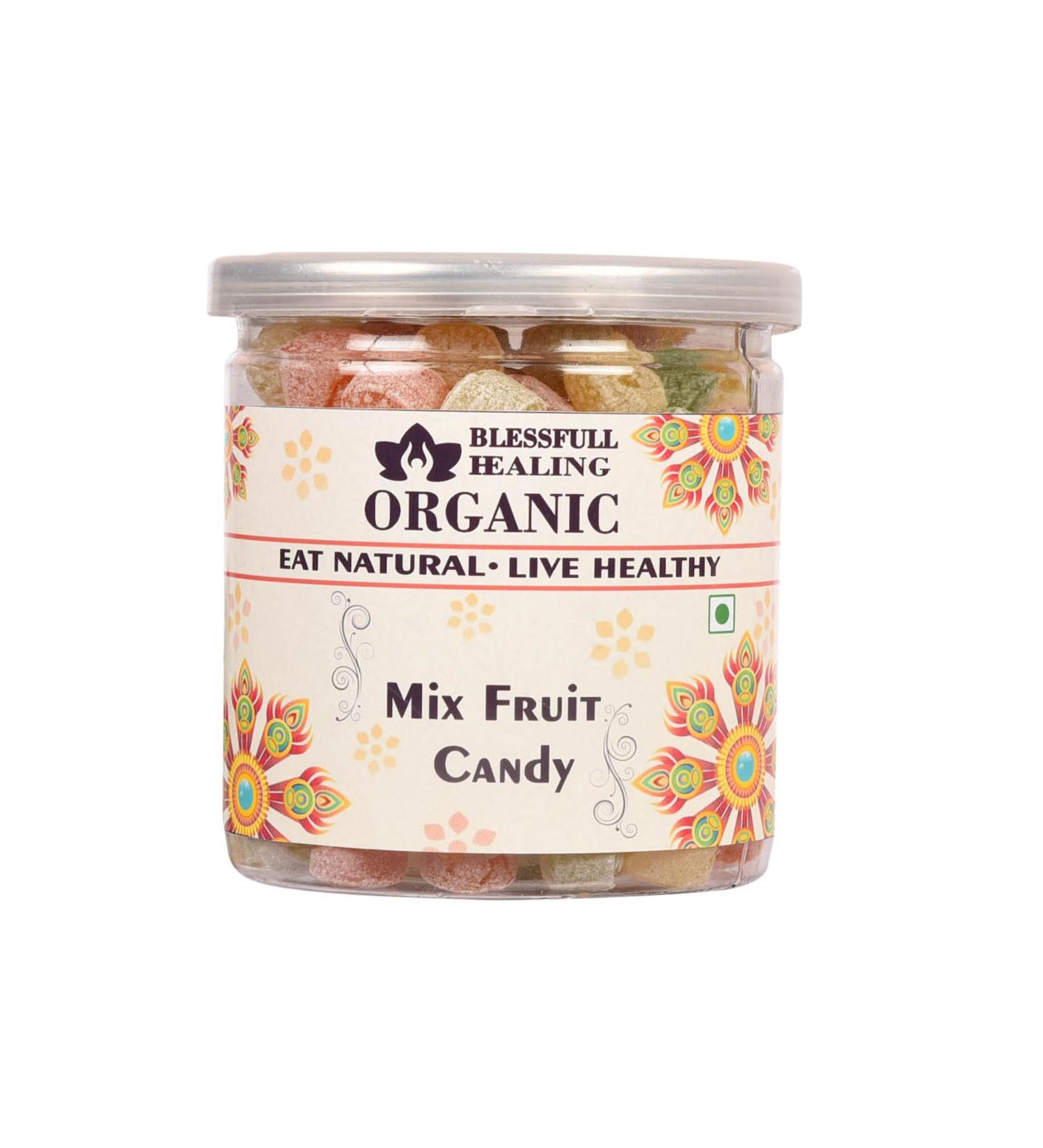 Blessfull Healing Organic Mix Fruit Candy 400 Gram Airtight Container (Packing May Vary)