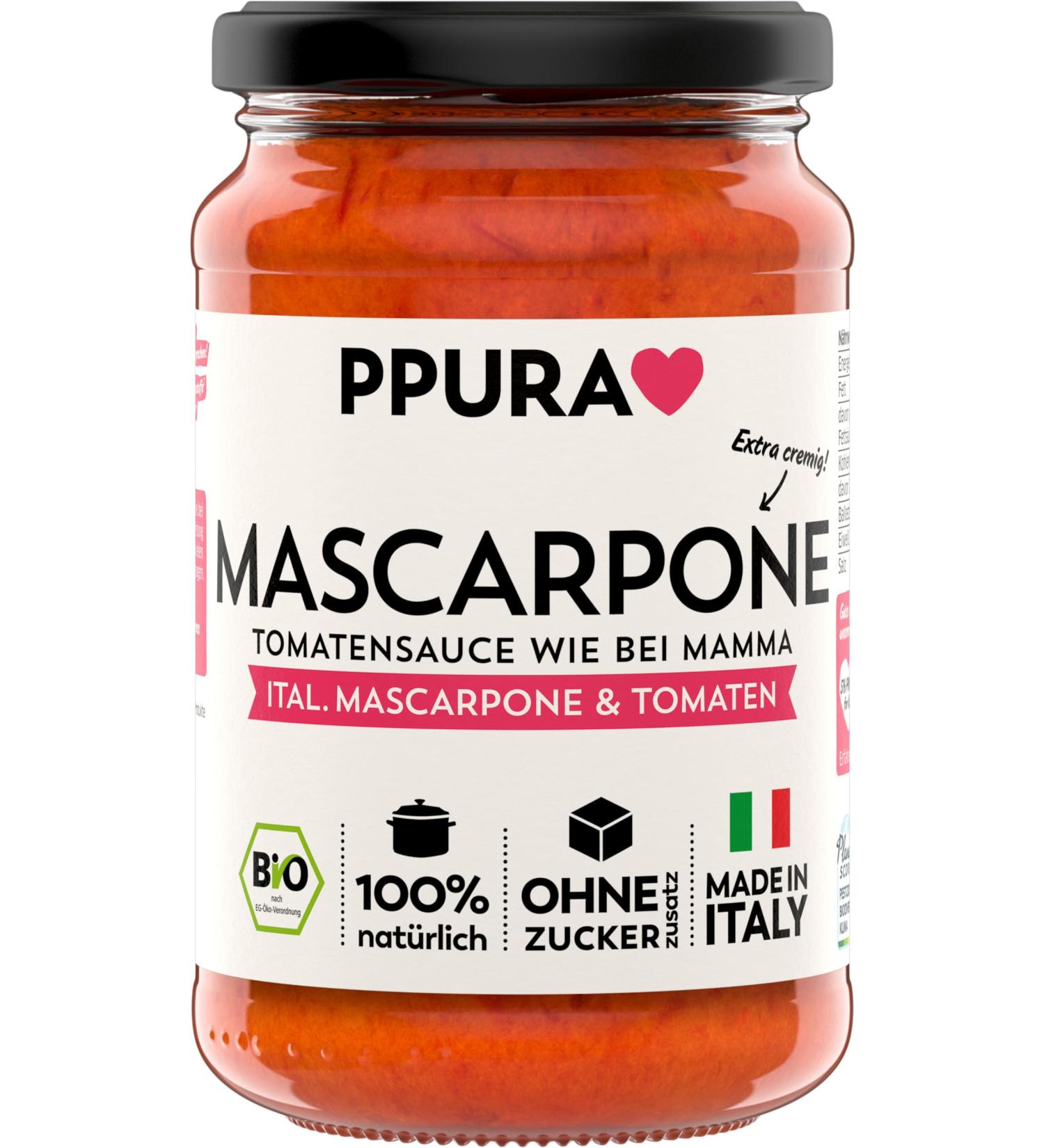 Tomato Sauce - Mascarpone 340g | ppura - Buy Online on GoSupps.com