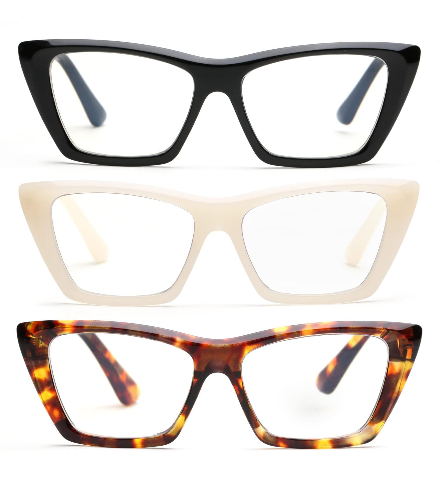 JOO RTI 3 Pack Cat-Eye Blue Light Blocking Reading Glasses for Women - Stylish Black Tortoise & Beige - Fashionable & Comfortable - International Shipping Available - Buy Online on GoSupps.com