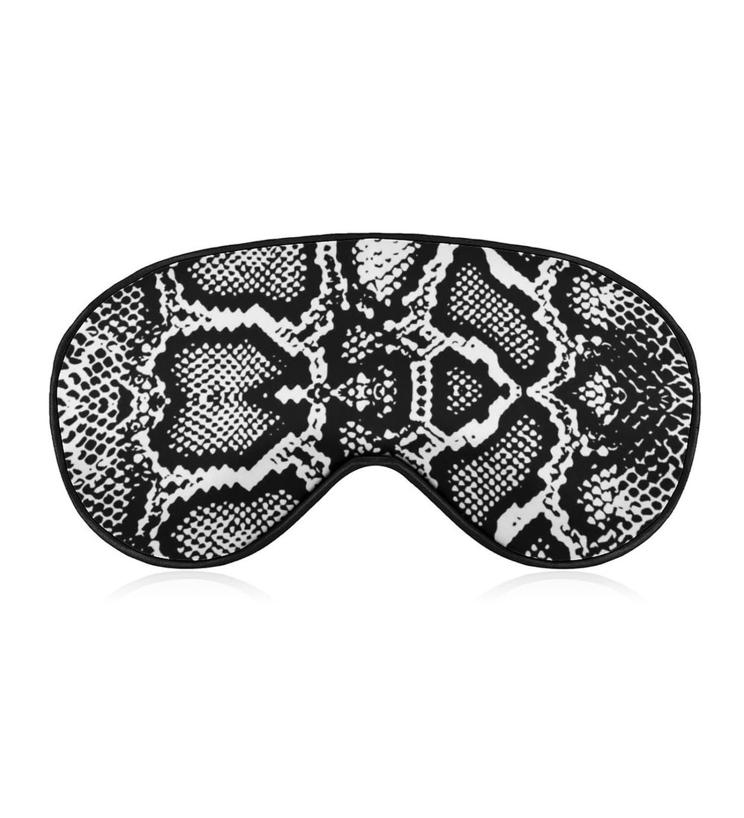 Adjustable Black and White Snake Skin Sleep Mask for Women | Comfortable Eye Shades Cover with Elastic Strap - Shop Now - Buy Online on GoSupps.com