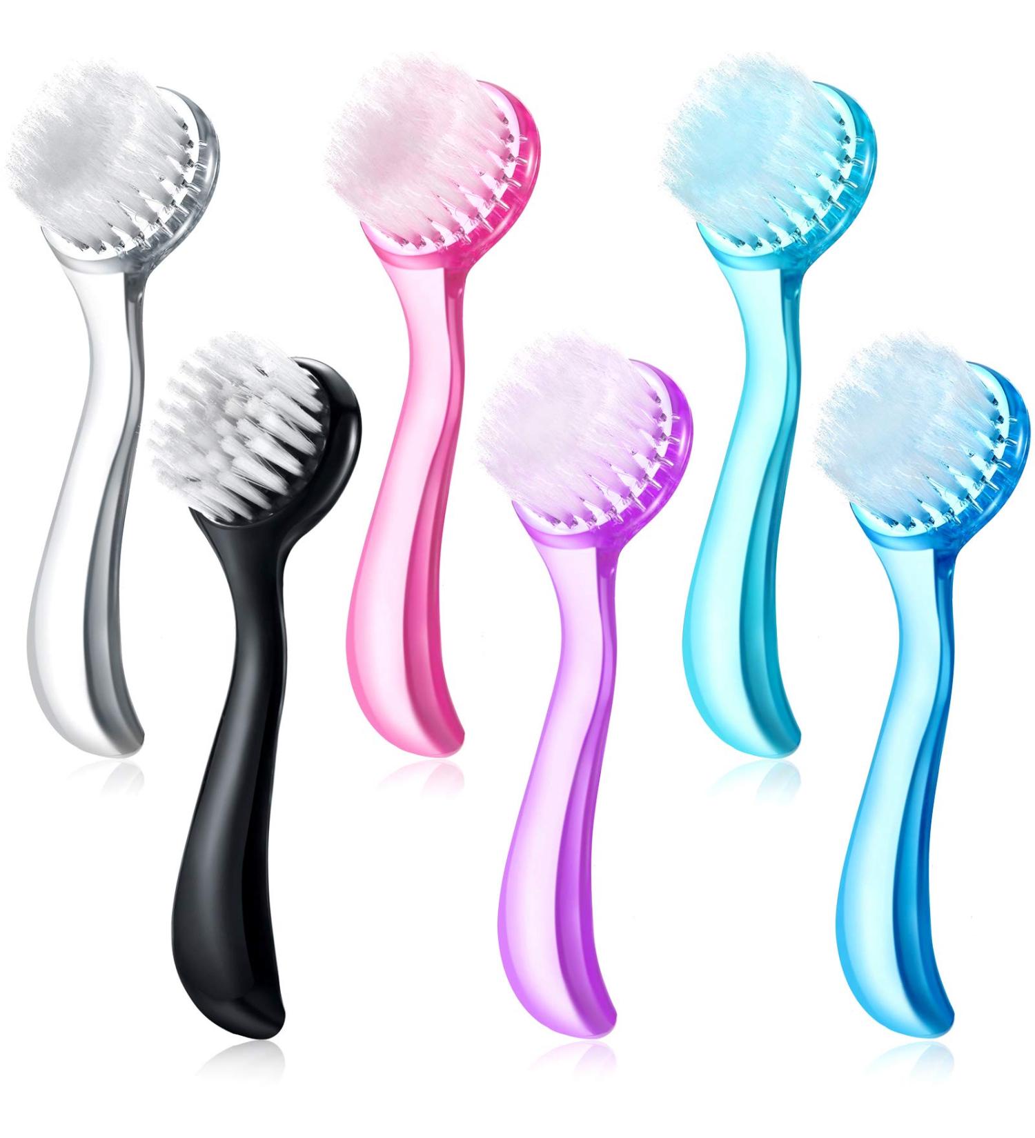 6-Piece Facial Cleansing Brush Set with Soft Bristles - Exfoliating Face Brush for Makeup and Skincare Removal - Buy Online on GoSupps.com