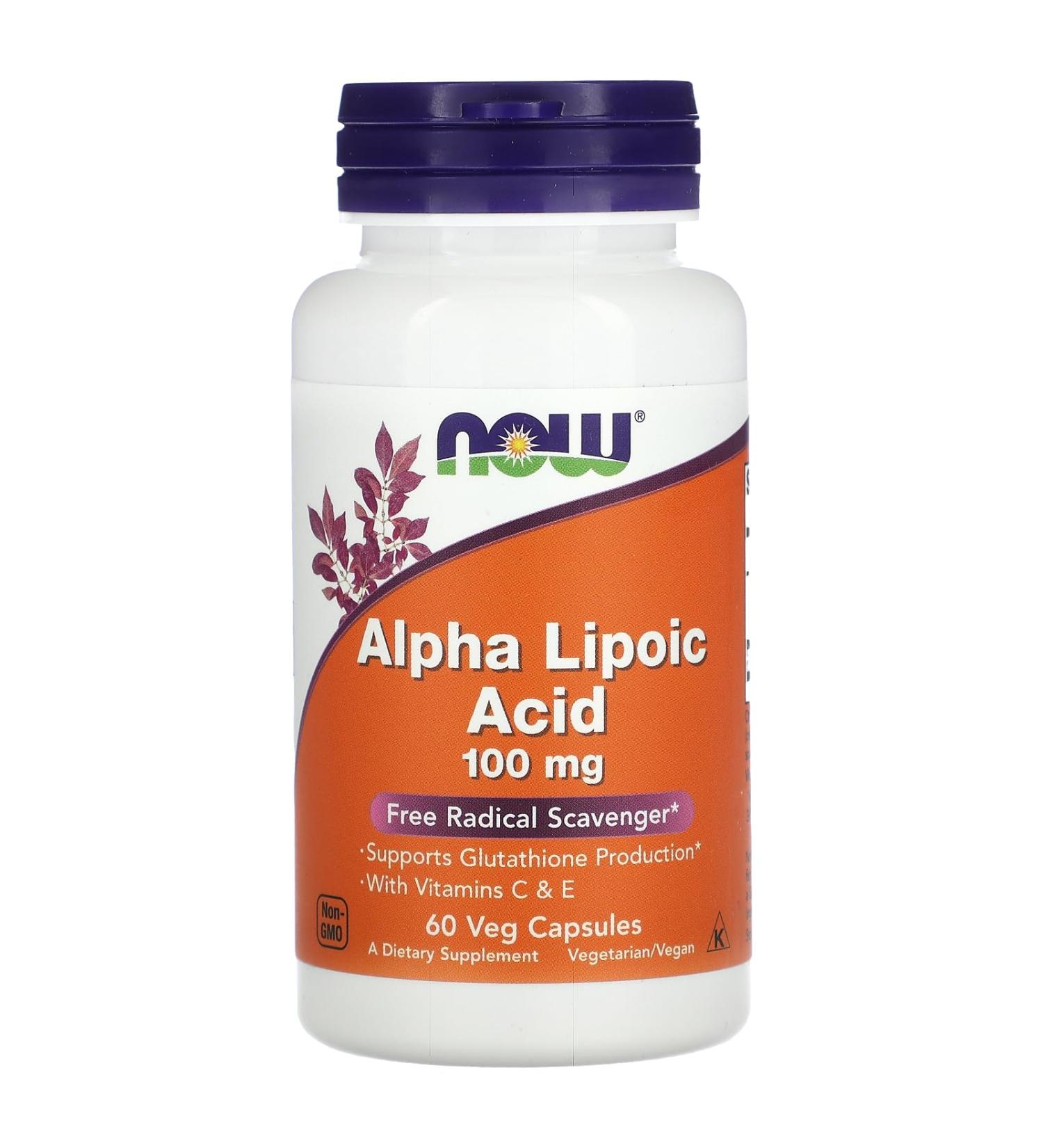 NOW Foods Alpha Lipoic Acid 100mg with E & C 60 Vegetarian Capsules