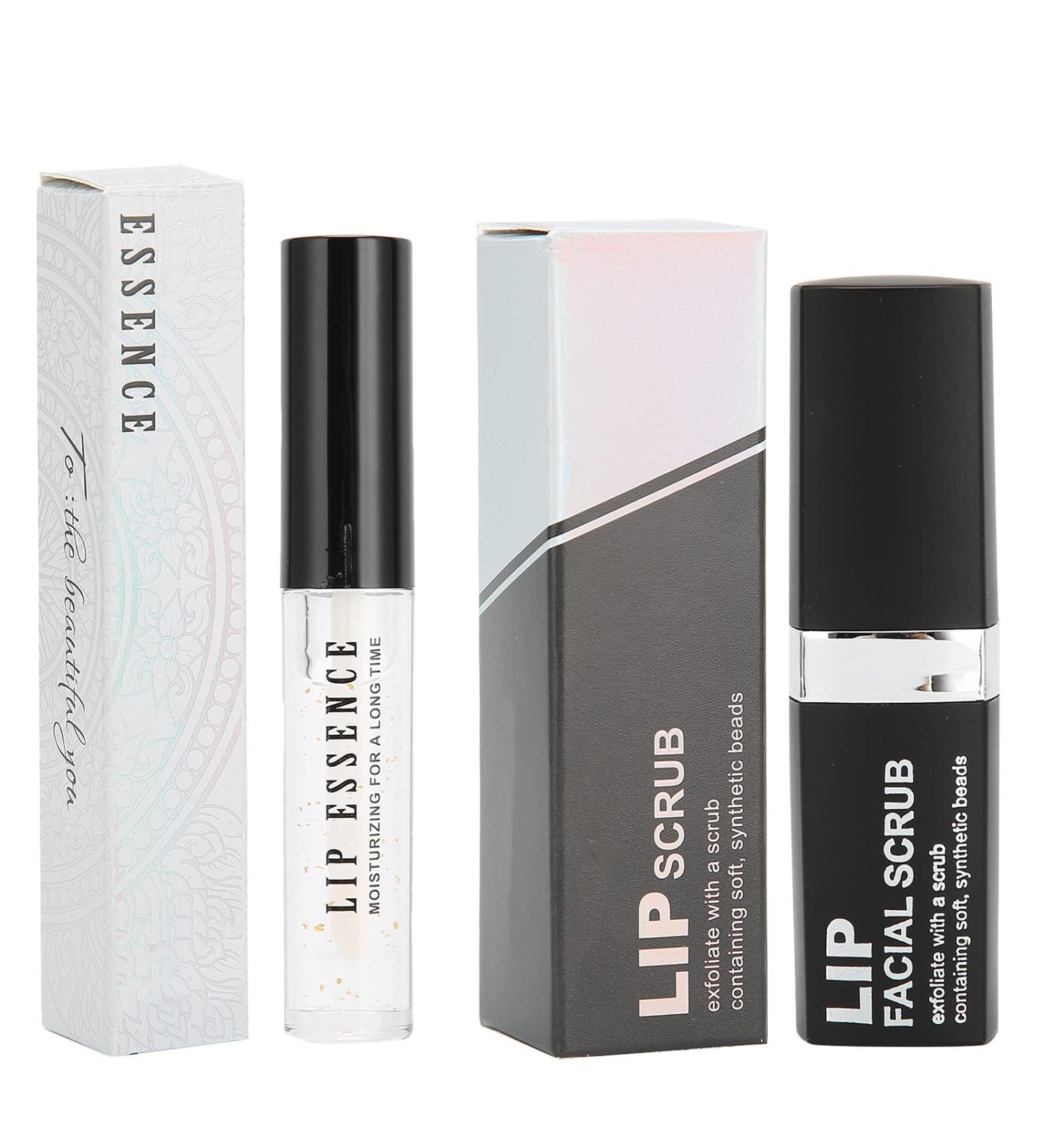 Lip Scrub Exfoliator & Moisturizing Serum Kit - Hydrating Lip Care Set for Repair and Gloss - Buy Online on GoSupps.com